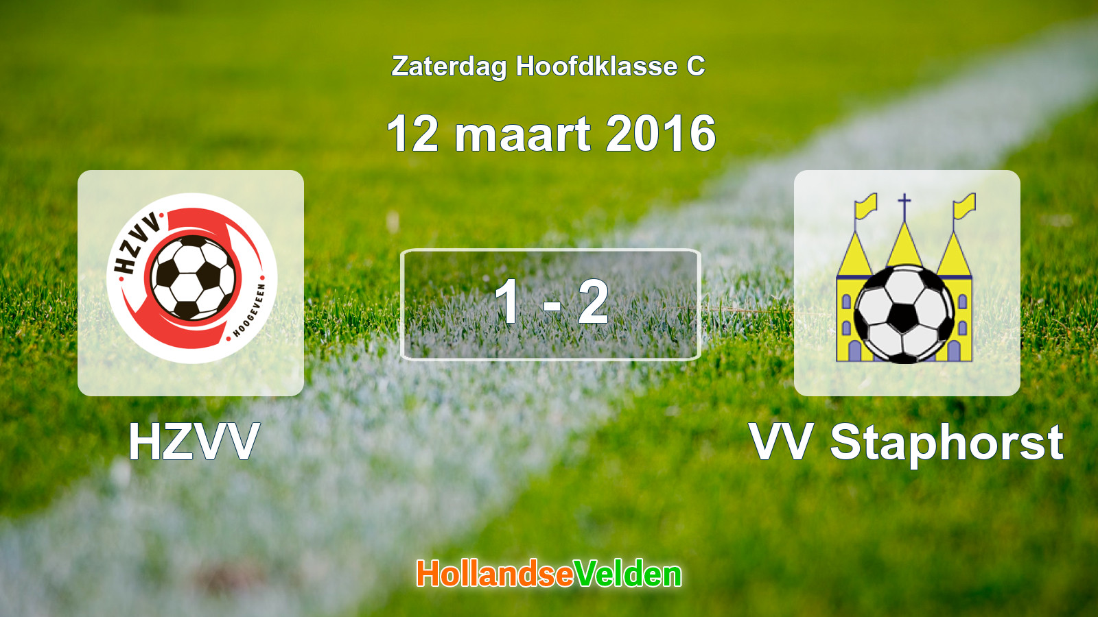 Gespeelde wedstrijd: HZVV - VV Staphorst 1 - 2 (12 maart 2016)