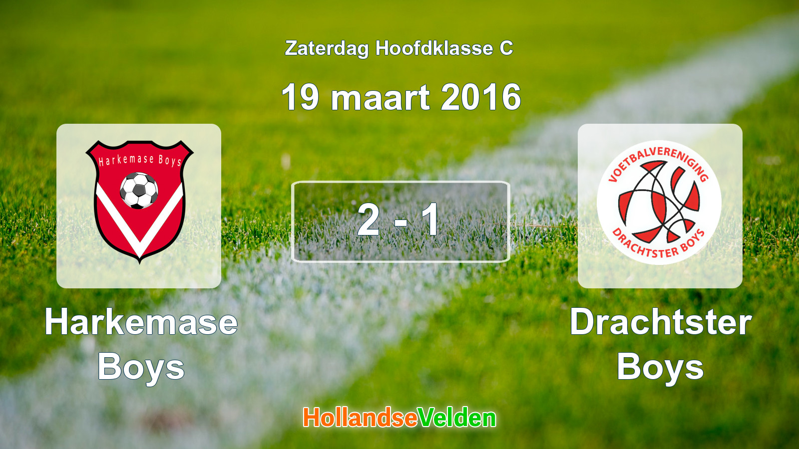 Gespeelde wedstrijd: Harkemase Boys - Drachtster Boys 2 - 1 (19 maart 2016)