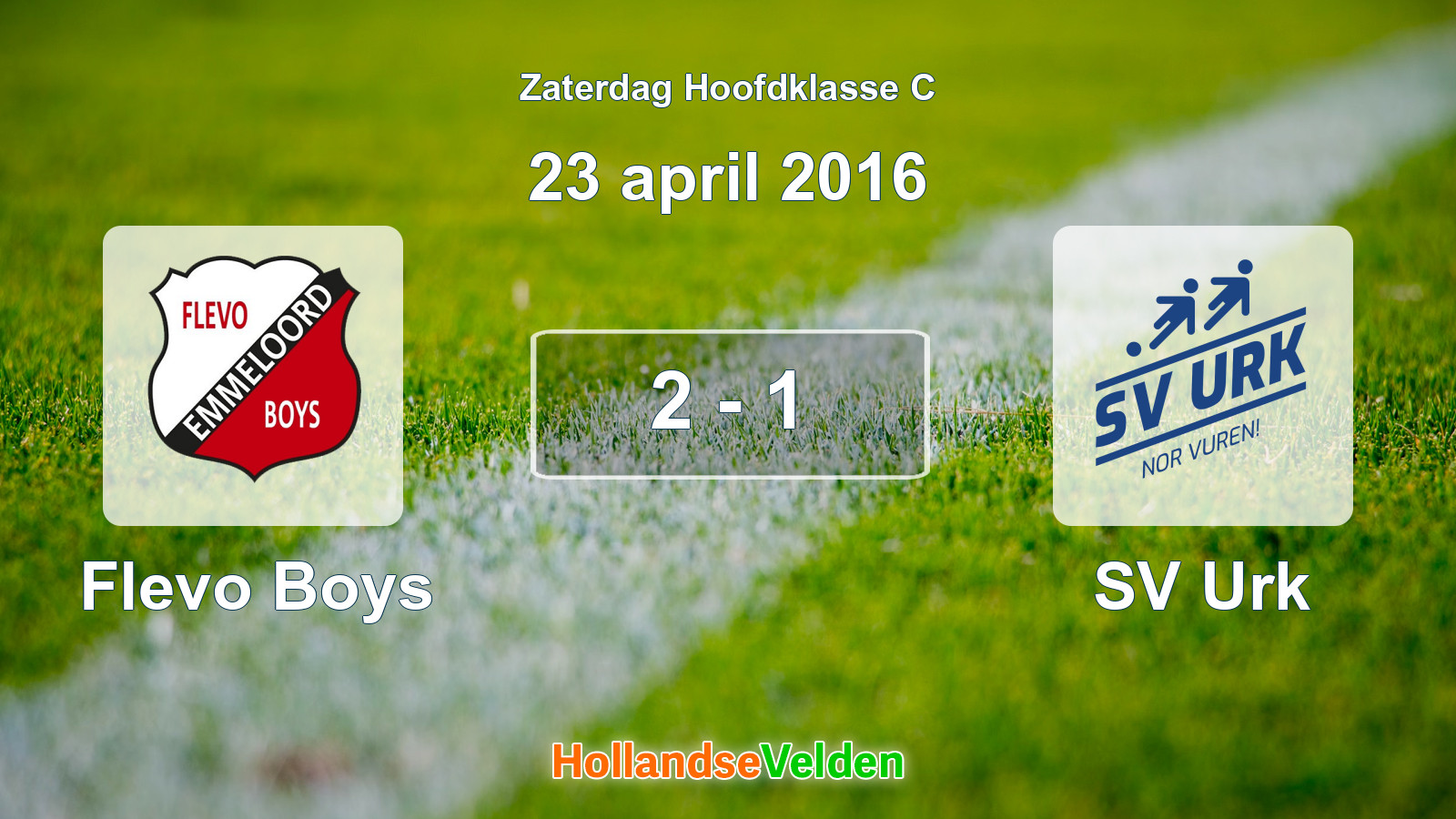 Gespeelde wedstrijd: Flevo Boys - SV Urk 2 - 1 (23 april 2016)