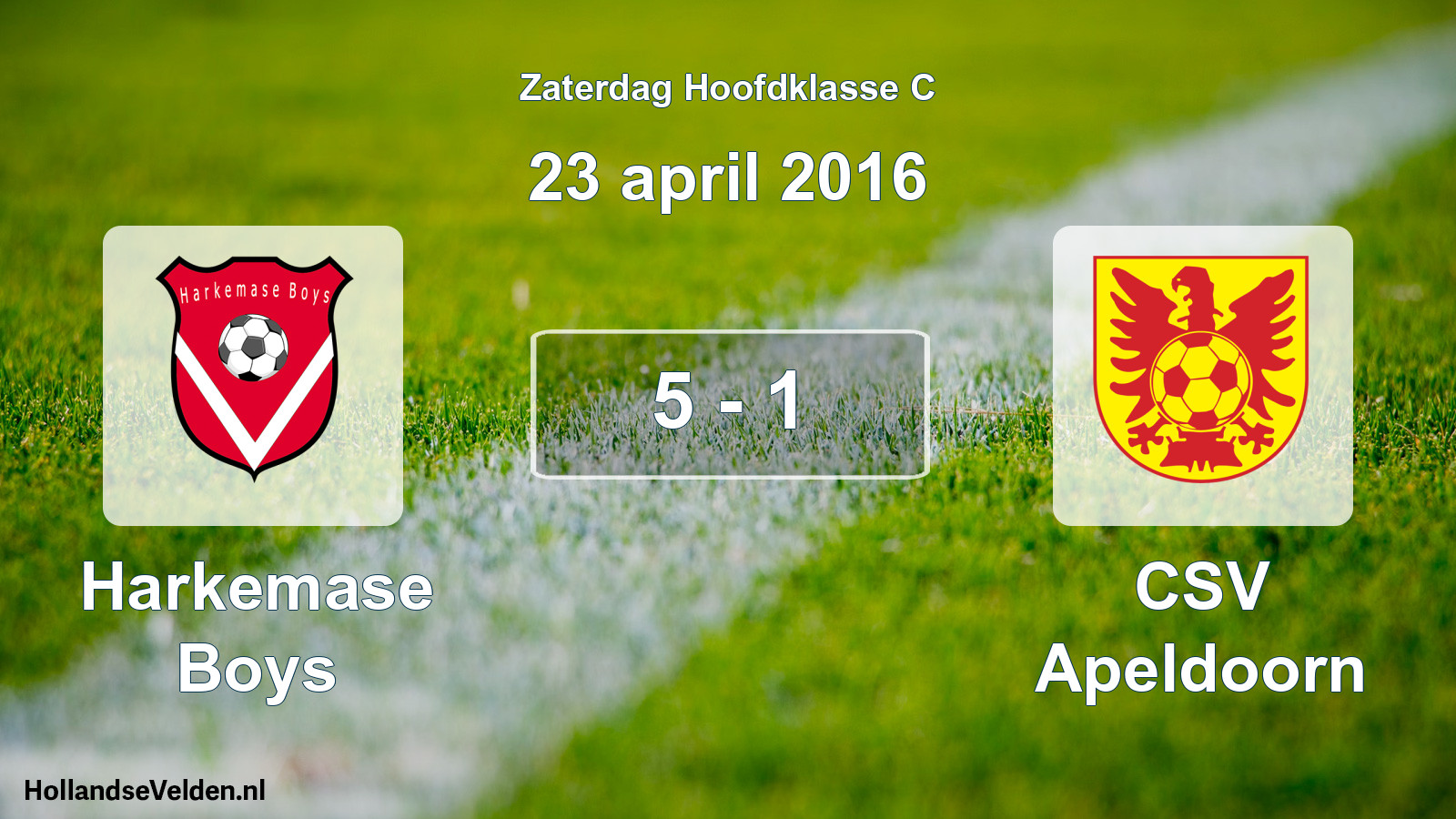 Gespeelde wedstrijd: Harkemase Boys - CSV Apeldoorn 5 - 1 (23 april 2016)