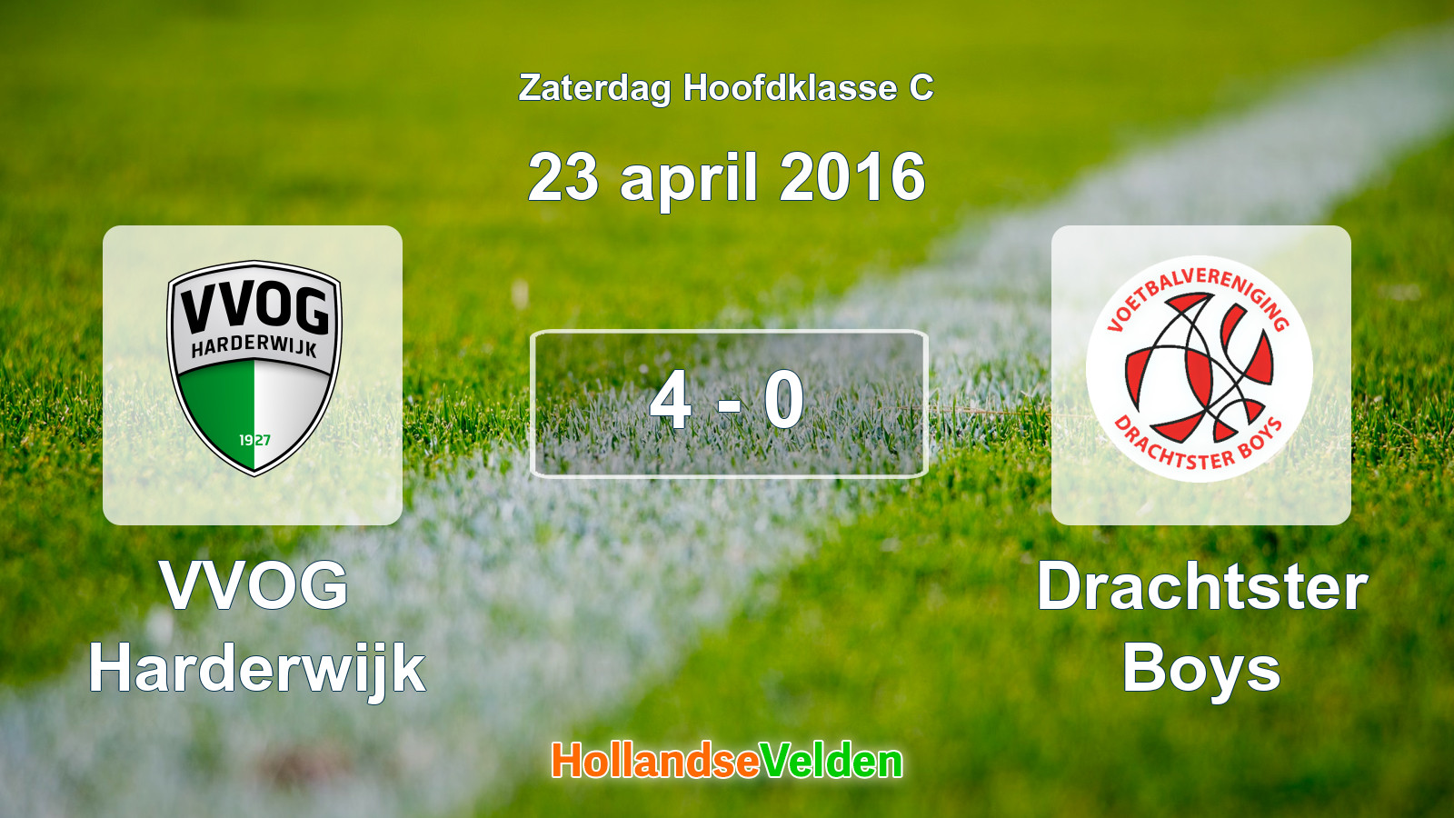 Gespeelde wedstrijd: VVOG Harderwijk - Drachtster Boys 4 - 0 (23 april 2016)