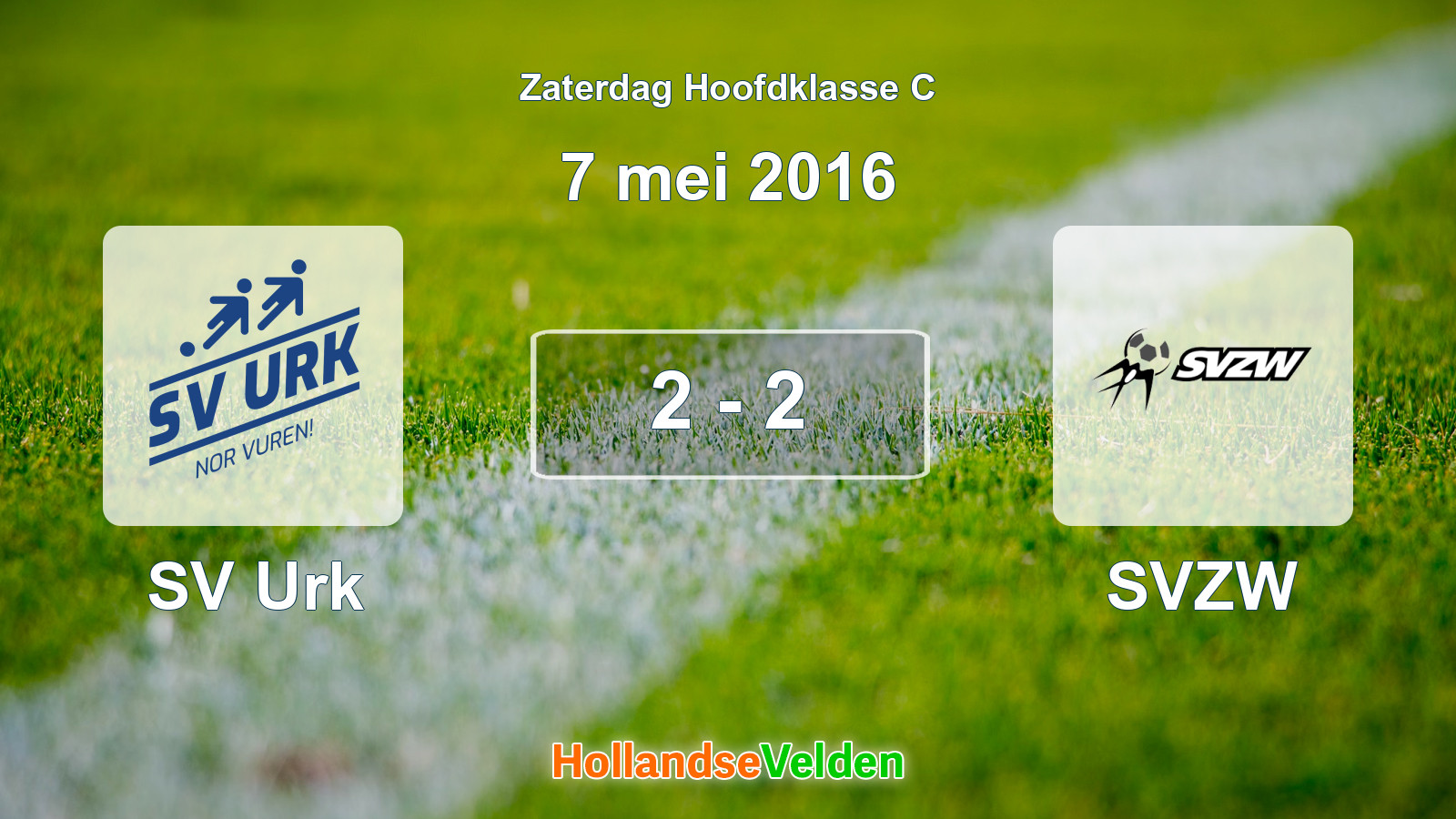 Gespeelde wedstrijd: SV Urk - SVZW 2 - 2 (7 mei 2016)