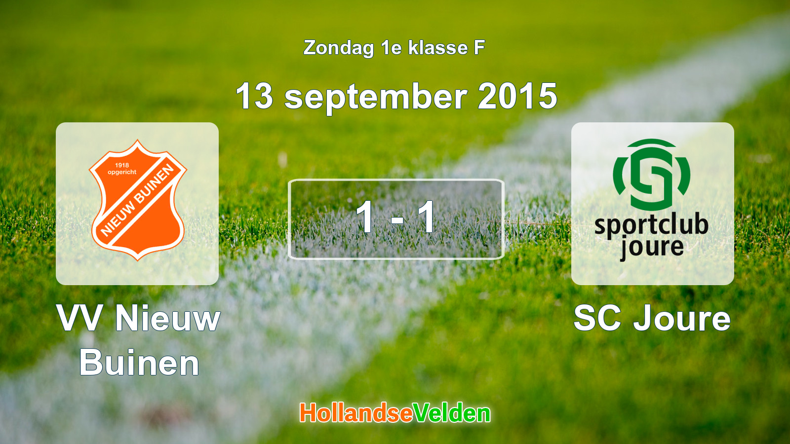 Gespeelde wedstrijd: VV Nieuw Buinen - SC Joure 1 - 1 (13 september 2015)