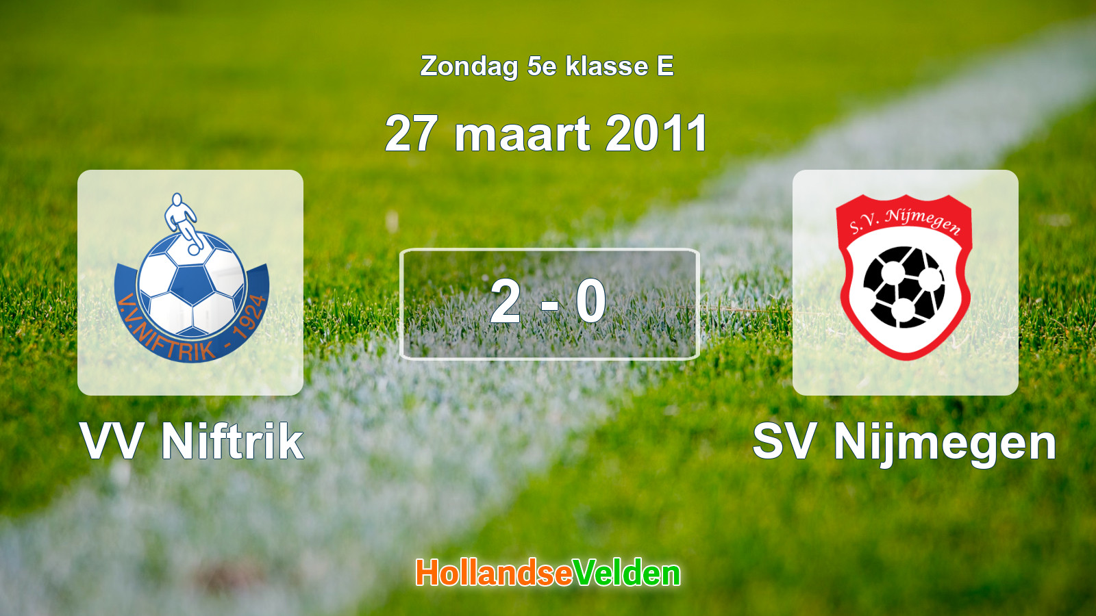 Gespeelde wedstrijd: VV Niftrik - SV Nijmegen 2 - 0 (27 maart 2011)