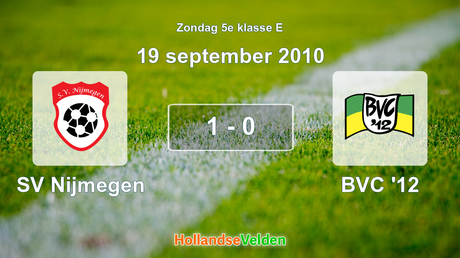 Gespeelde wedstrijd: SV Nijmegen - BVC '12 1 - 0 (19 september 2010)