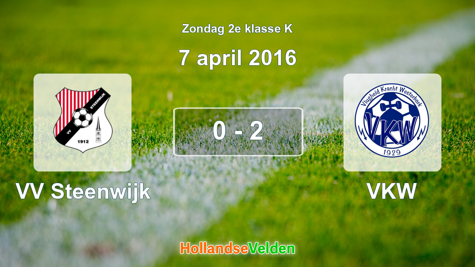 Gespeelde wedstrijd: VV Steenwijk - VKW 0 - 2 (7 april 2016)