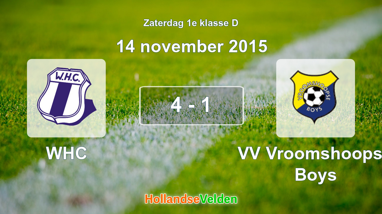 Gespeelde wedstrijd: WHC - VV Vroomshoopse Boys 4 - 1 (14 november 2015)