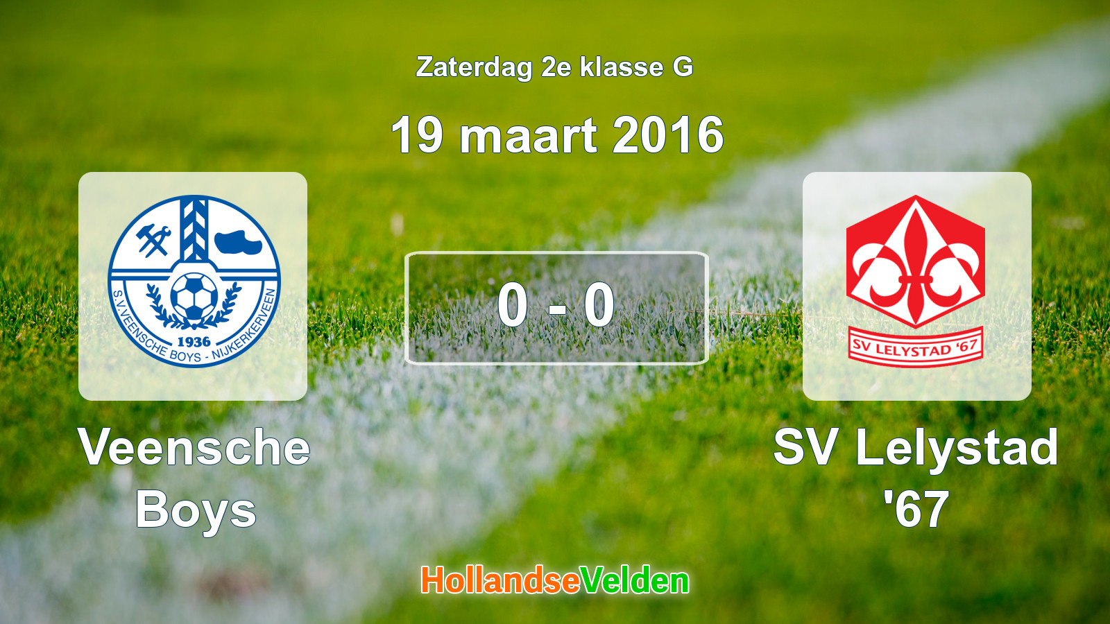 Gespeelde wedstrijd: Veensche Boys - SV Lelystad '67 0 - 0 (19 maart 2016)
