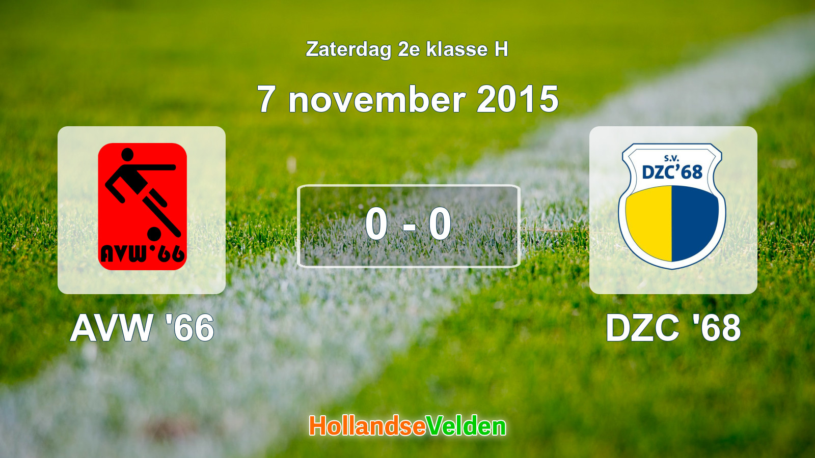 Gespeelde wedstrijd: AVW '66 - DZC '68 0 - 0 (7 november 2015)