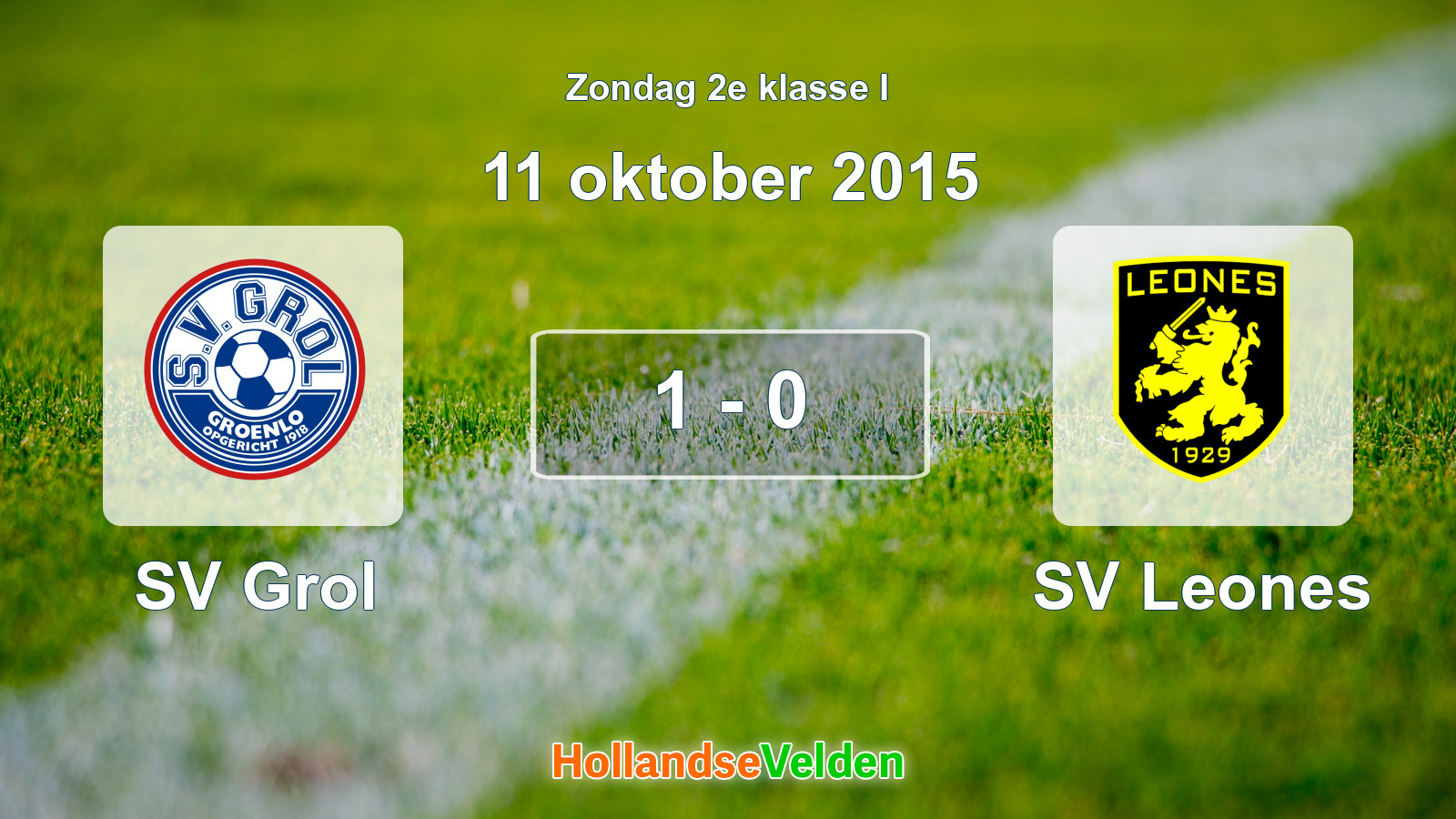 Gespeelde wedstrijd: SV Grol - SV Leones 1 - 0 (11 oktober 2015)