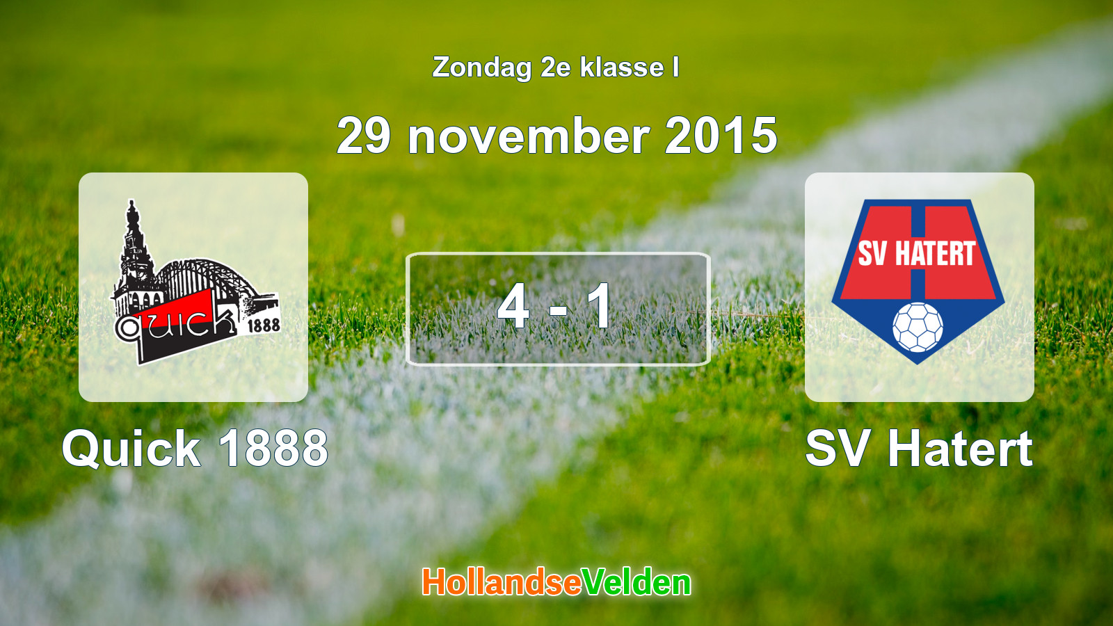 Gespeelde wedstrijd: Quick 1888 - SV Hatert 4 - 1 (29 november 2015)