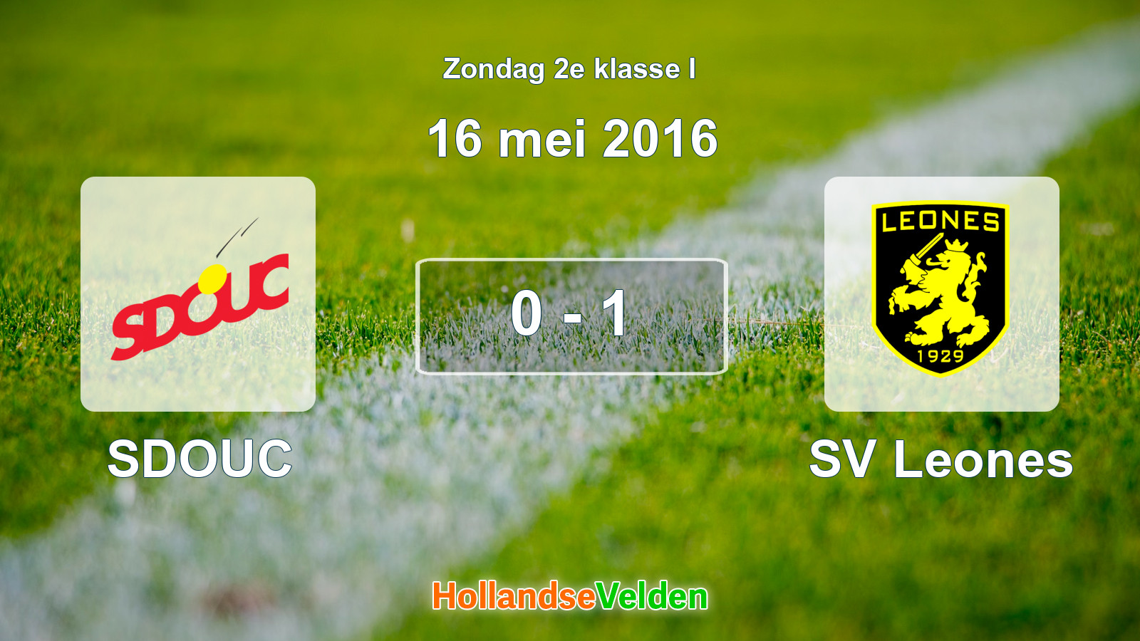 Gespeelde wedstrijd: SDOUC - SV Leones 0 - 1 (16 mei 2016)