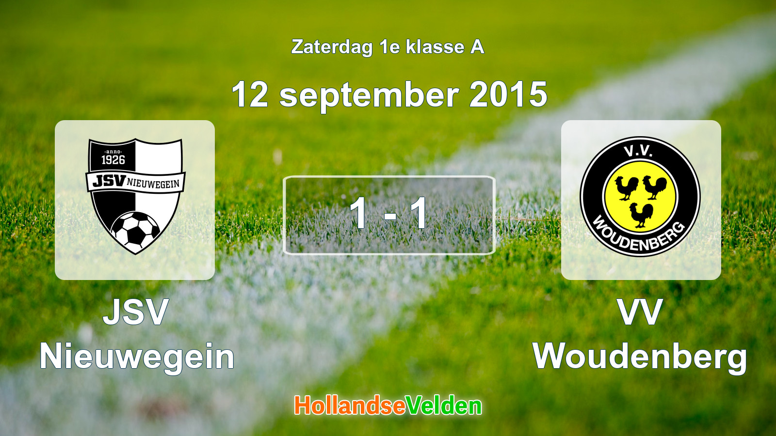 Gespeelde wedstrijd: JSV Nieuwegein - VV Woudenberg 1 - 1 (12 september 2015)