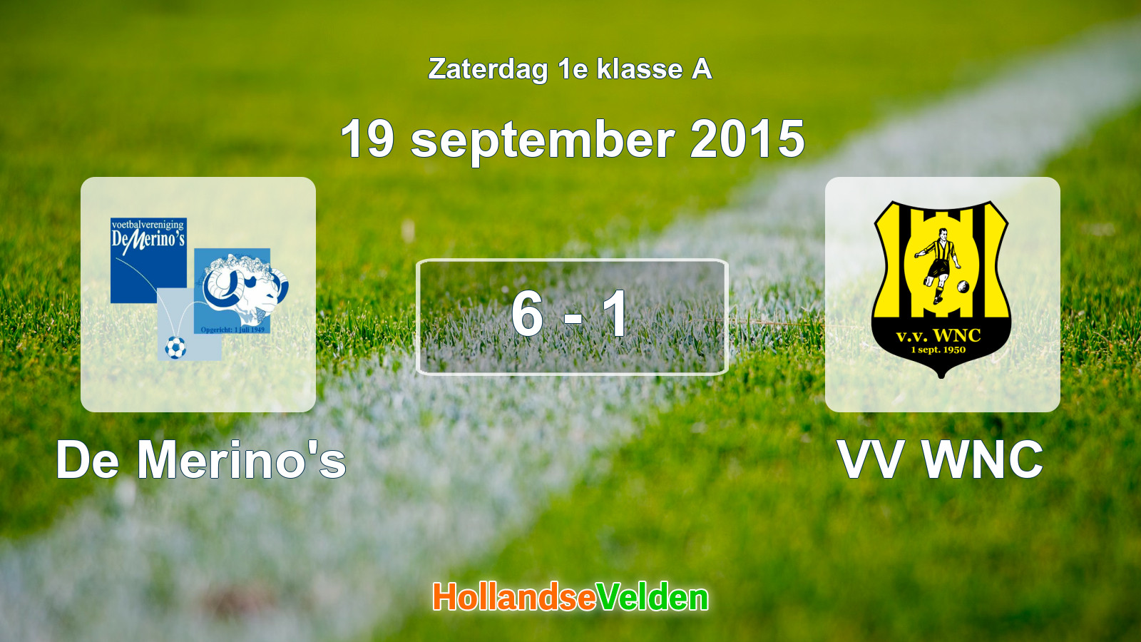 Gespeelde wedstrijd: De Merino's - VV WNC 6 - 1 (19 september 2015)