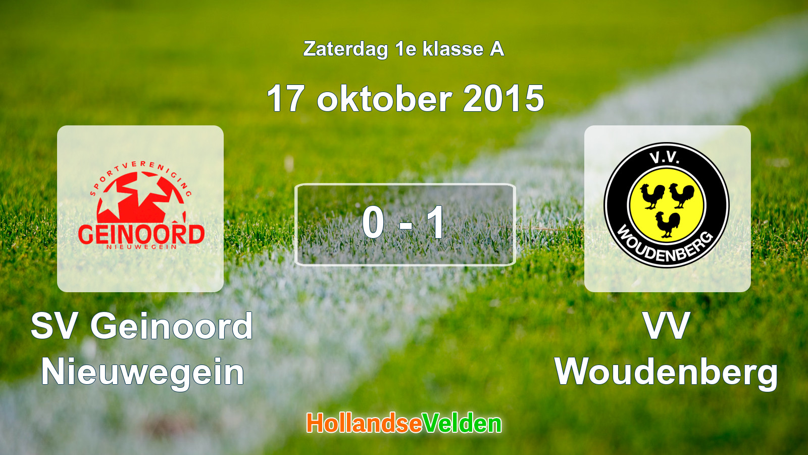 Gespeelde wedstrijd: SV Geinoord Nieuwegein - VV Woudenberg 0 - 1 (17 oktober 2015)