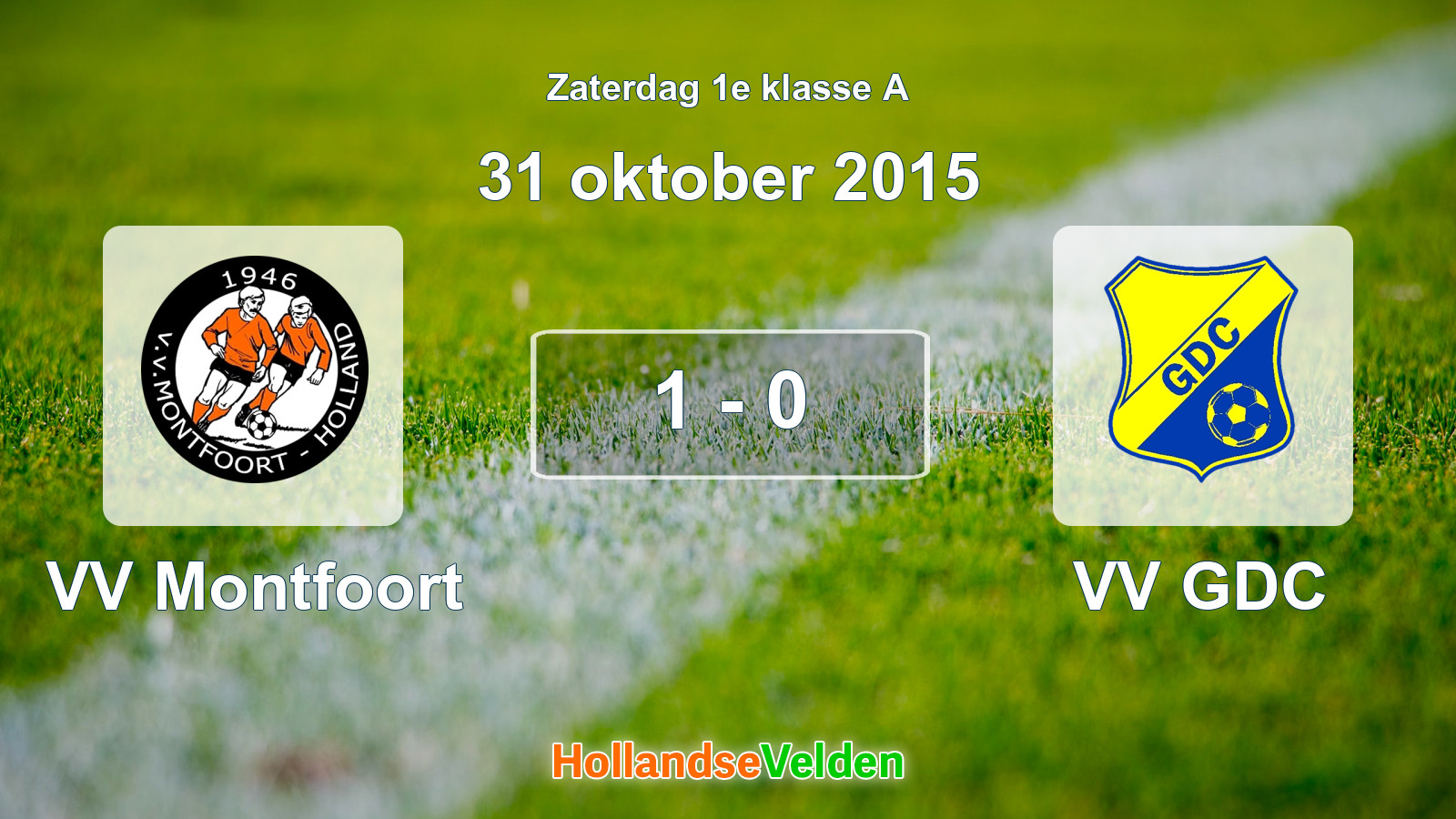Gespeelde wedstrijd: VV Montfoort - VV GDC 1 - 0 (31 oktober 2015)