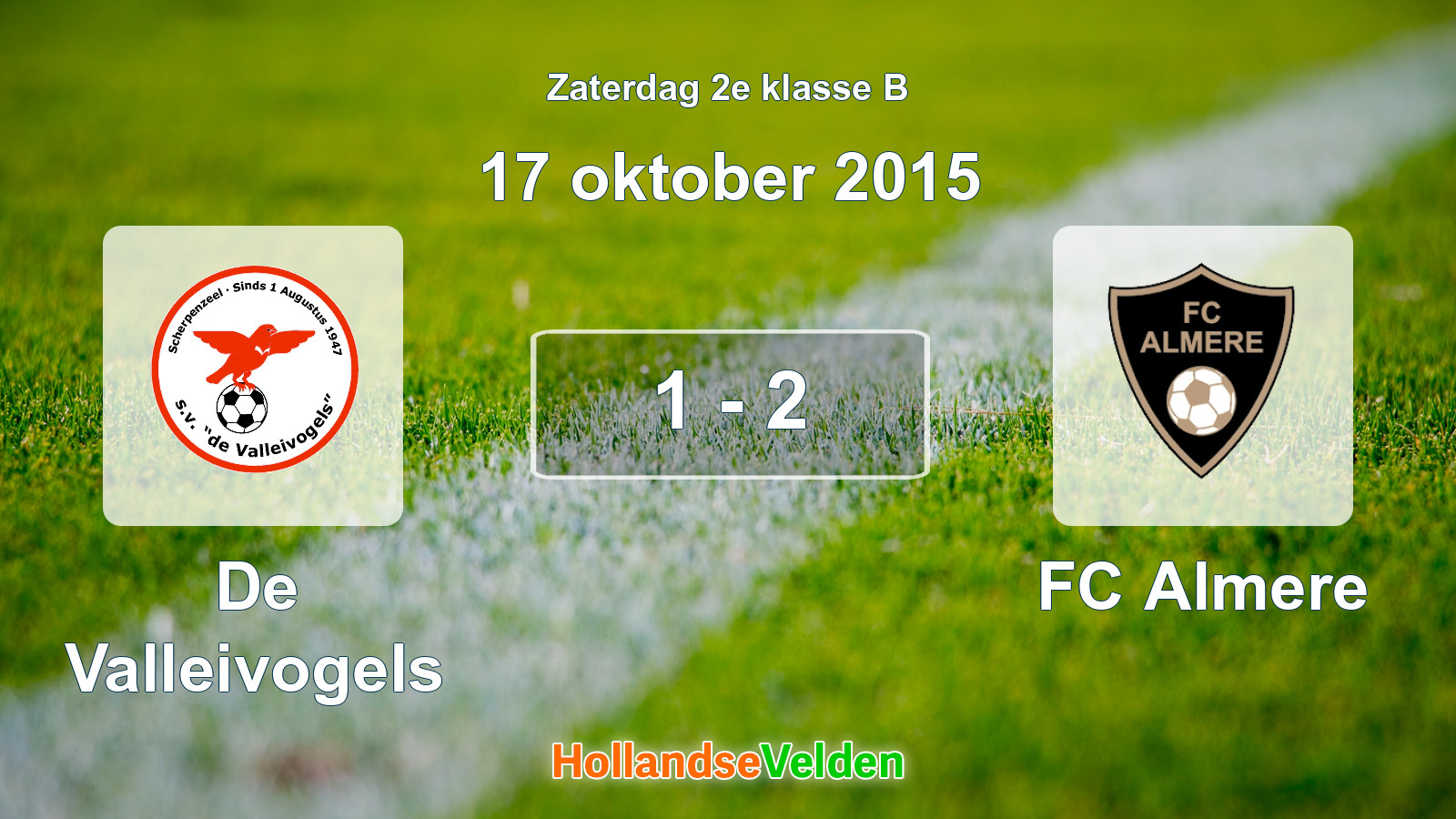 Gespeelde wedstrijd: De Valleivogels - FC Almere 1 - 2 (17 oktober 2015)