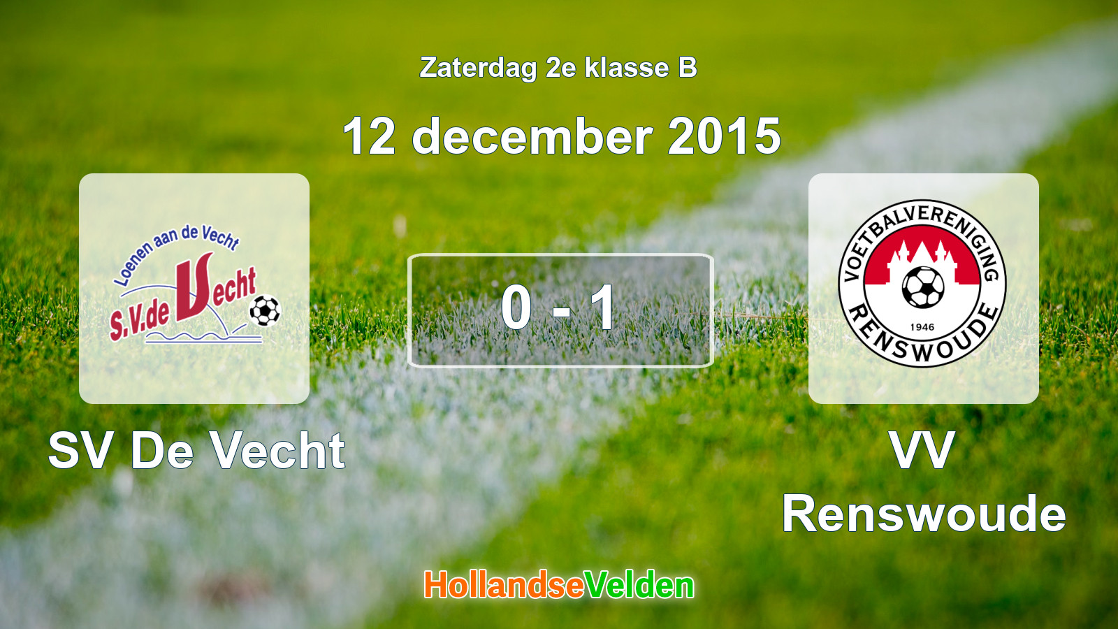 Gespeelde wedstrijd: SV De Vecht - VV Renswoude 0 - 1 (12 december 2015)