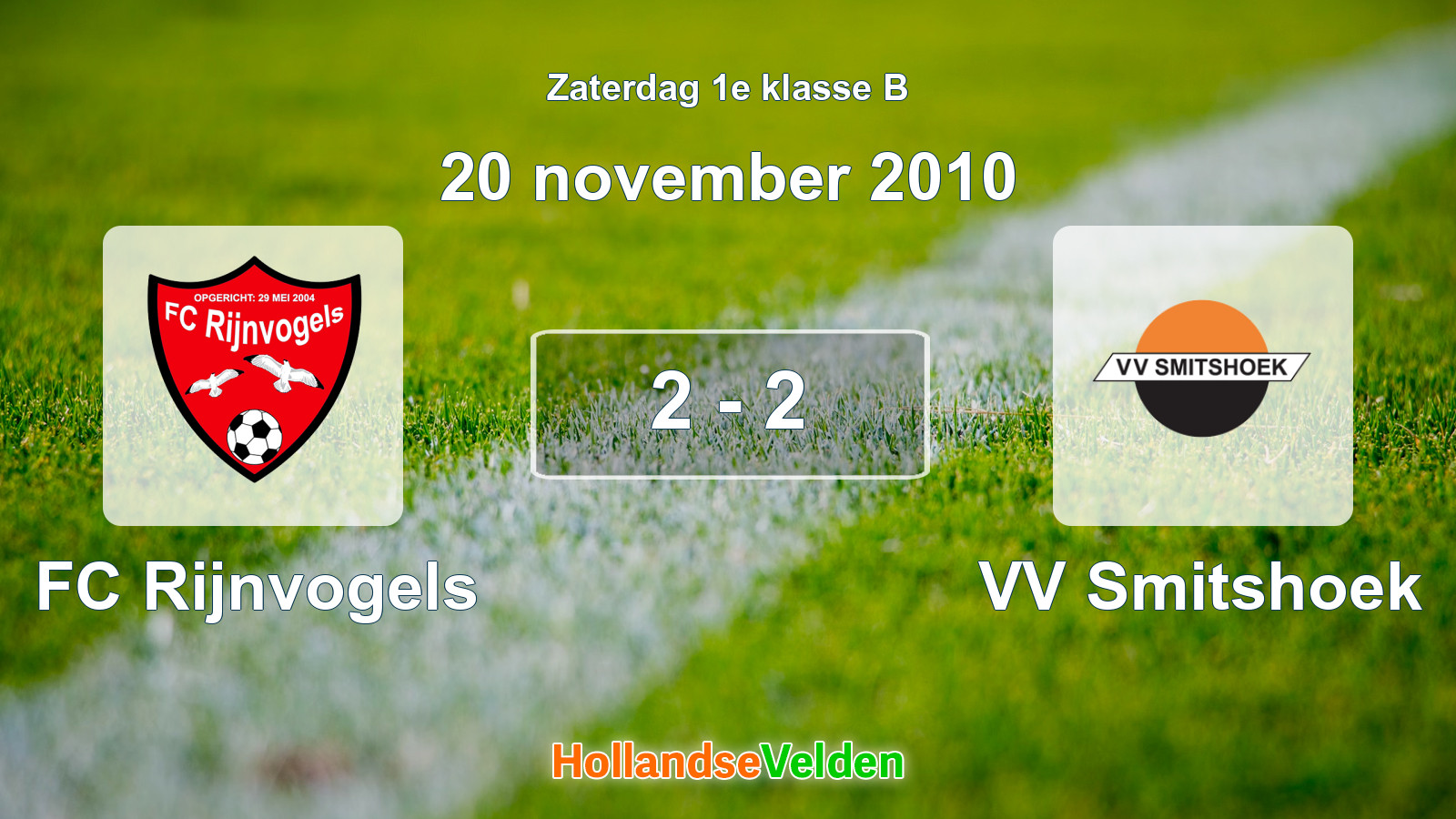Gespeelde wedstrijd: FC Rijnvogels - VV Smitshoek 2 - 2 (20 november 2010)
