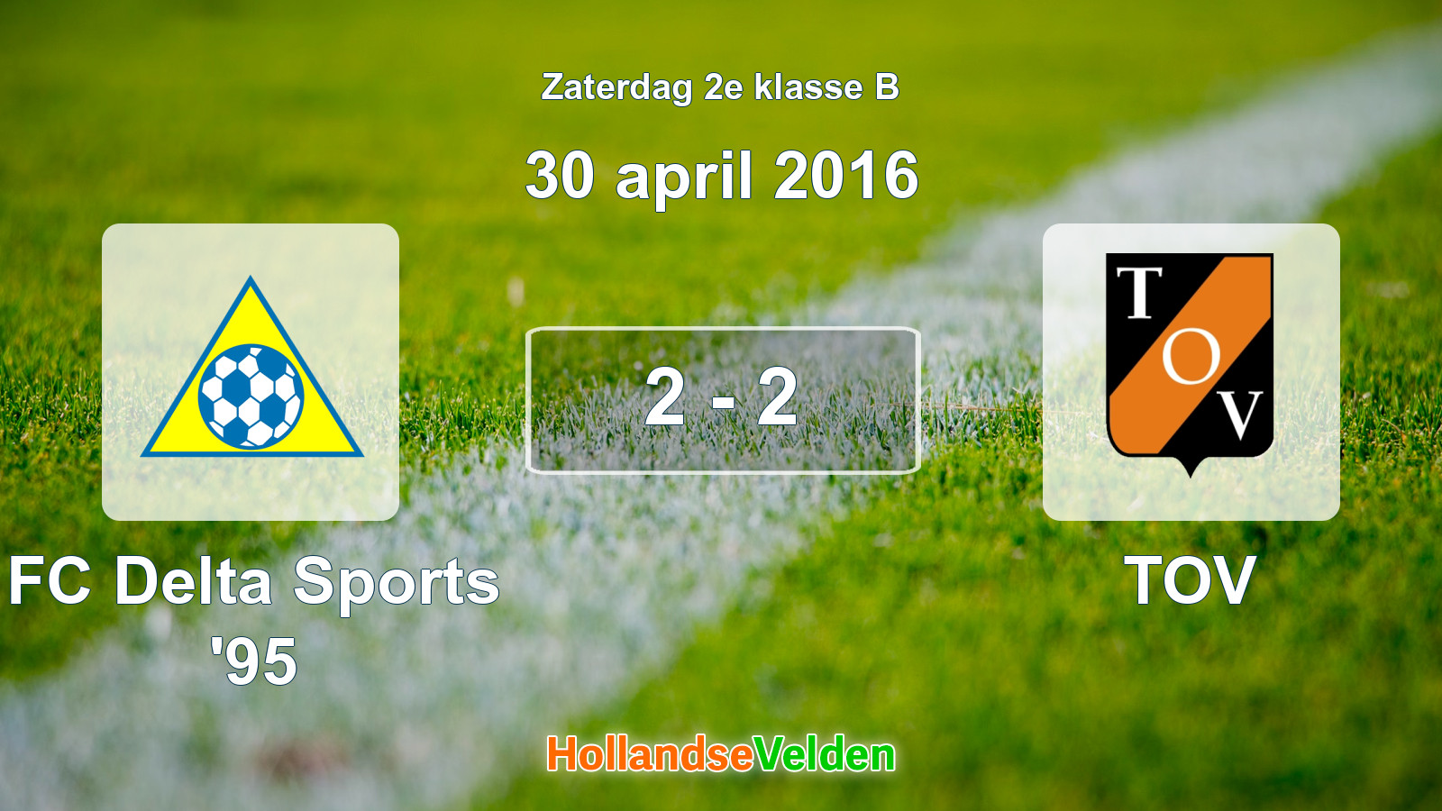 Gespeelde wedstrijd: FC Delta Sports '95 - TOV 2 - 2 (30 april 2016)