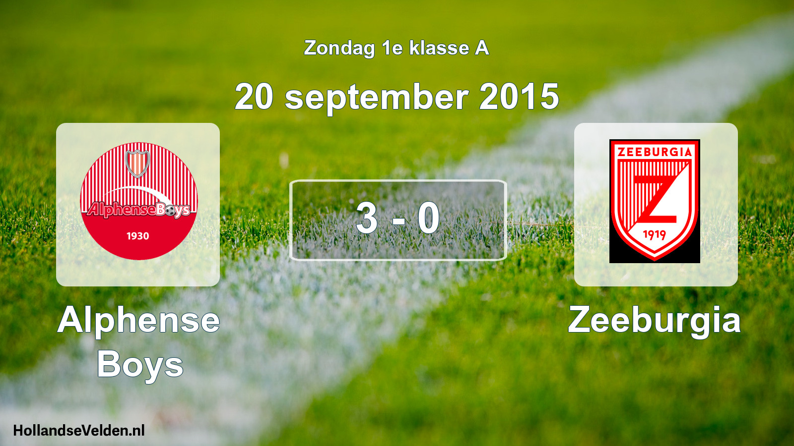 Gespeelde wedstrijd: Alphense Boys - Zeeburgia 3 - 0 (20 september 2015)