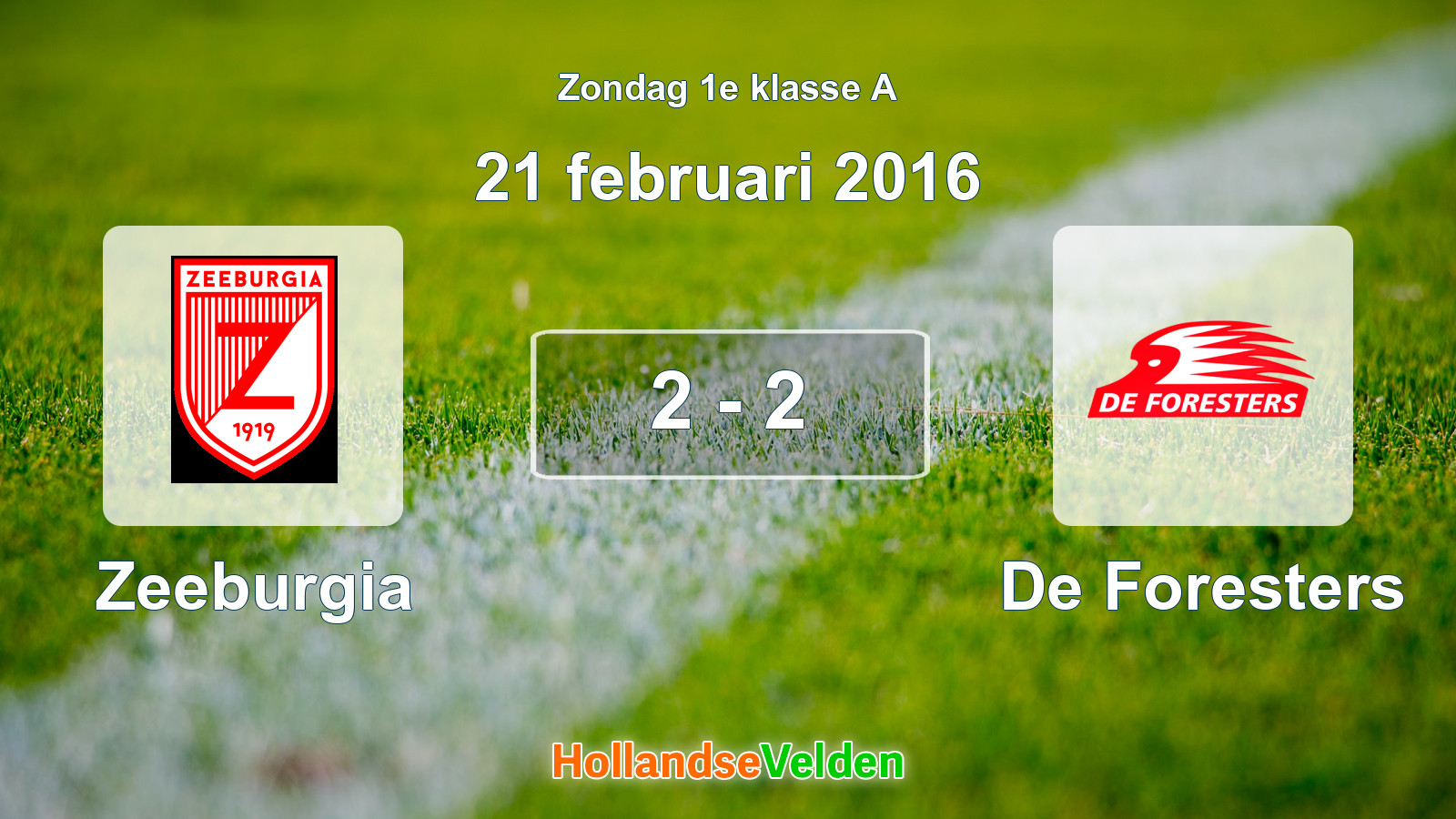 Gespeelde wedstrijd: Zeeburgia - De Foresters 2 - 2 (21 februari 2016)