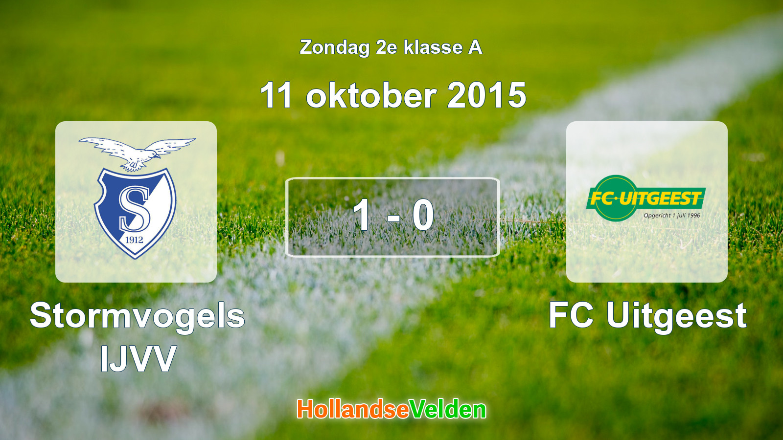 Gespeelde wedstrijd: Stormvogels IJVV - FC Uitgeest 1 - 0 (11 oktober 2015)
