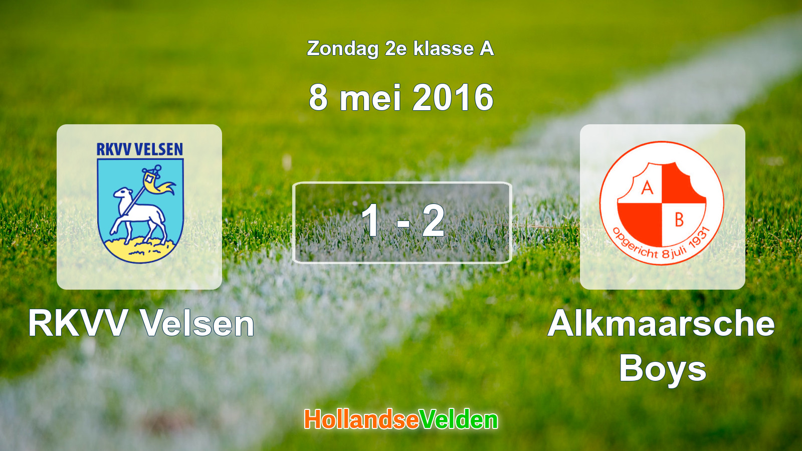 Gespeelde wedstrijd: RKVV Velsen - Alkmaarsche Boys 1 - 2 (8 mei 2016)