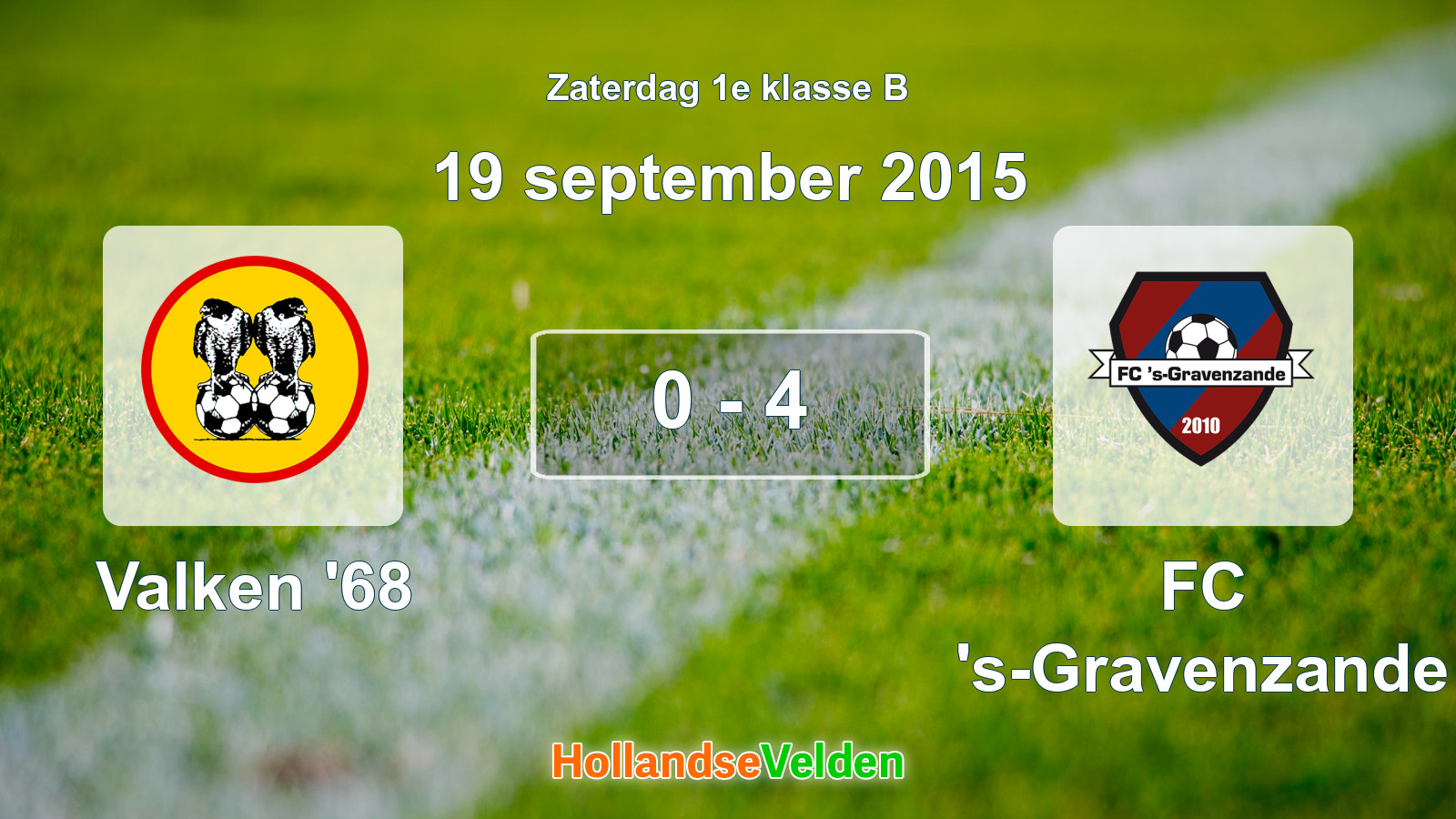 Gespeelde wedstrijd: Valken '68 - FC 's-Gravenzande 0 - 4 (19 september 2015)