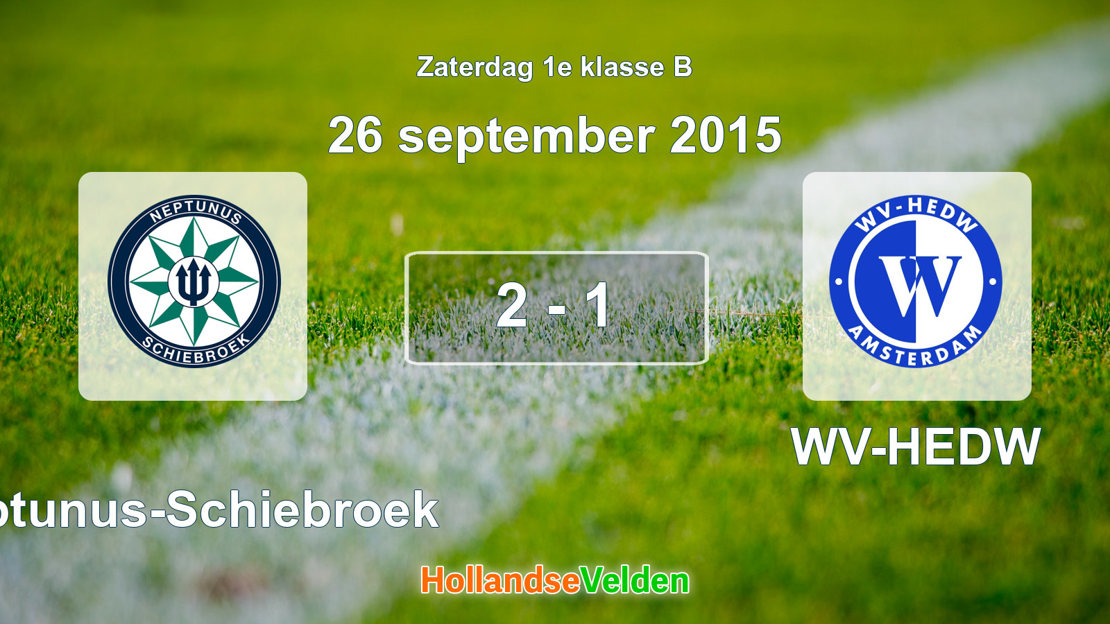 Gespeelde wedstrijd: Neptunus-Schiebroek - WV-HEDW 2 - 1 (26 september 2015)
