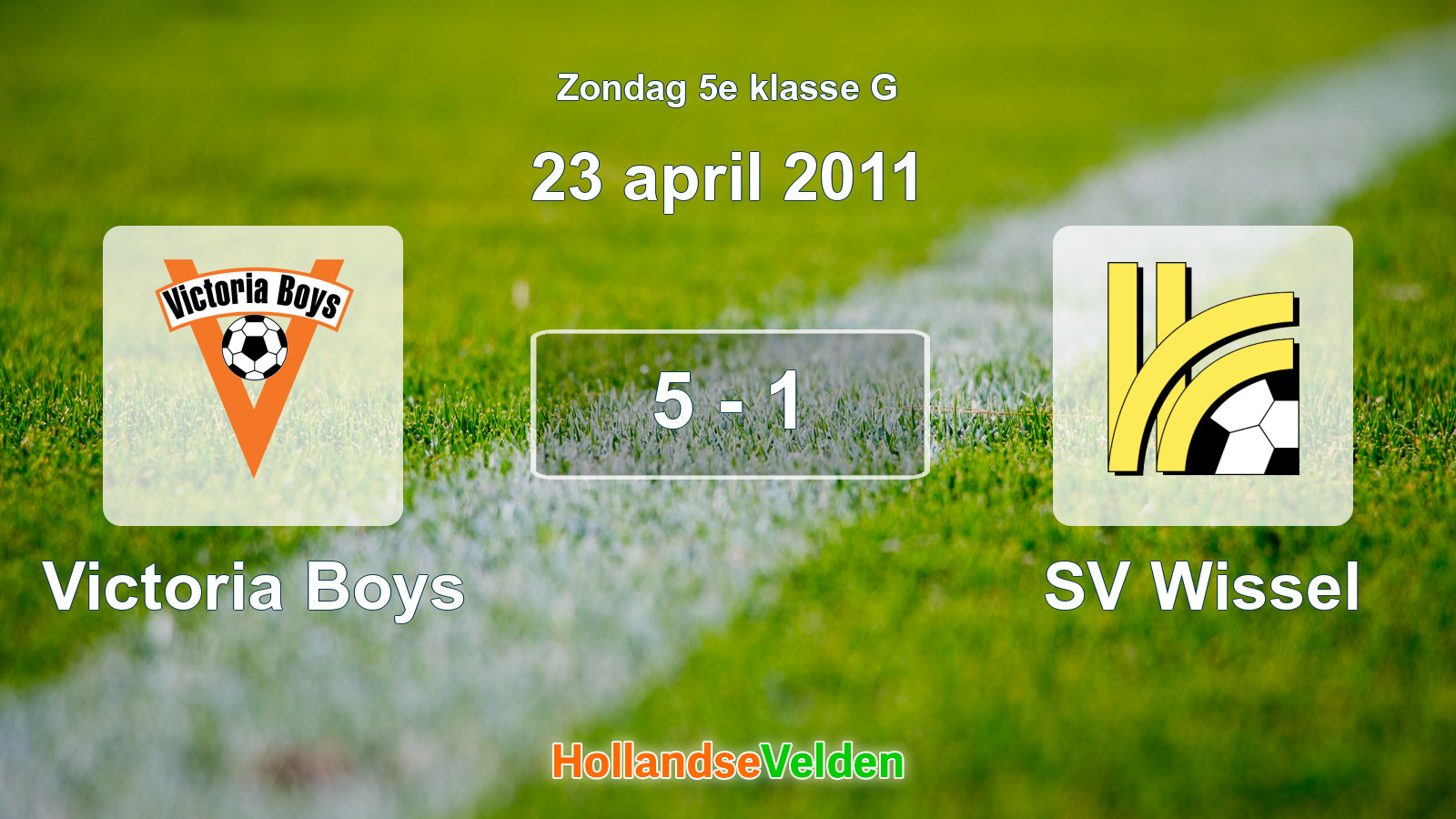 Gespeelde wedstrijd: Victoria Boys - SV Wissel 5 - 1 (23 april 2011)