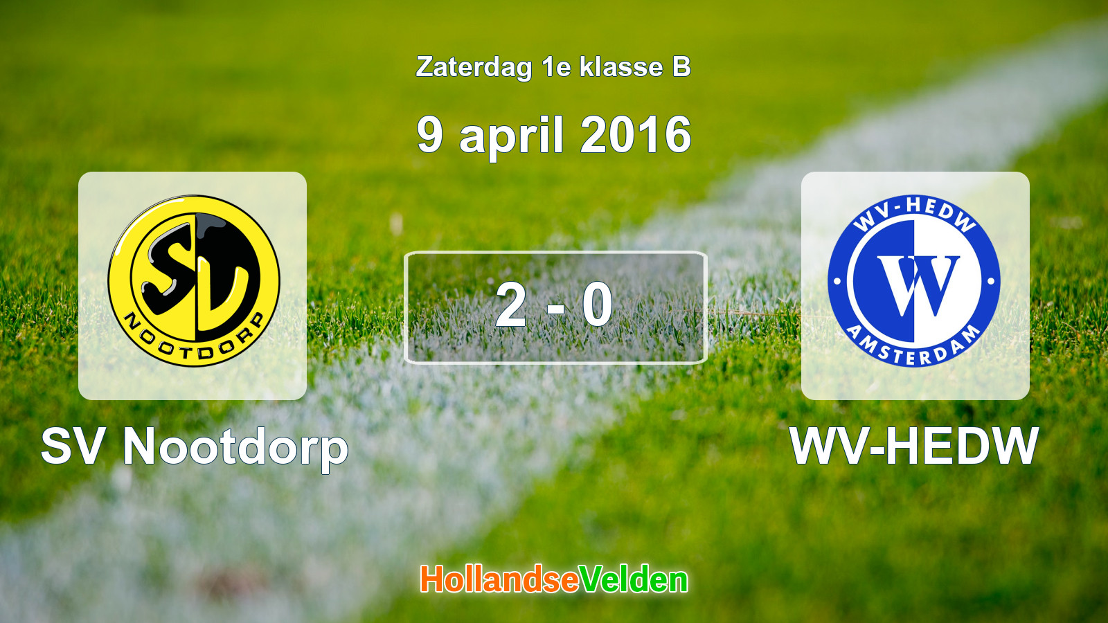 Gespeelde wedstrijd: SV Nootdorp - WV-HEDW 2 - 0 (9 april 2016)