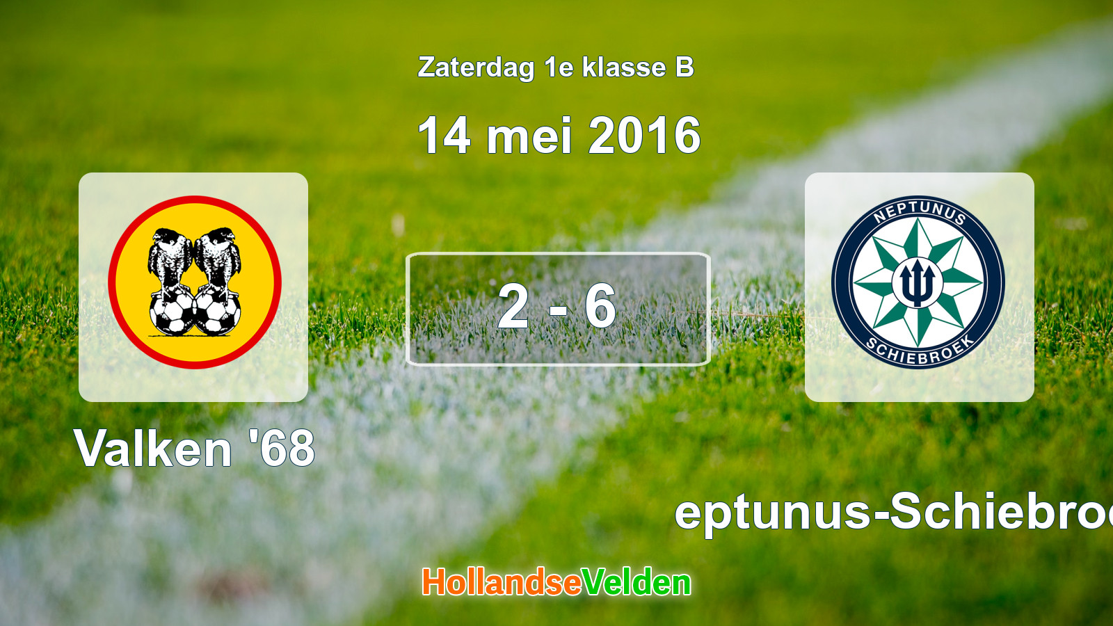 Gespeelde wedstrijd: Valken '68 - Neptunus-Schiebroek 2 - 6 (14 mei 2016)