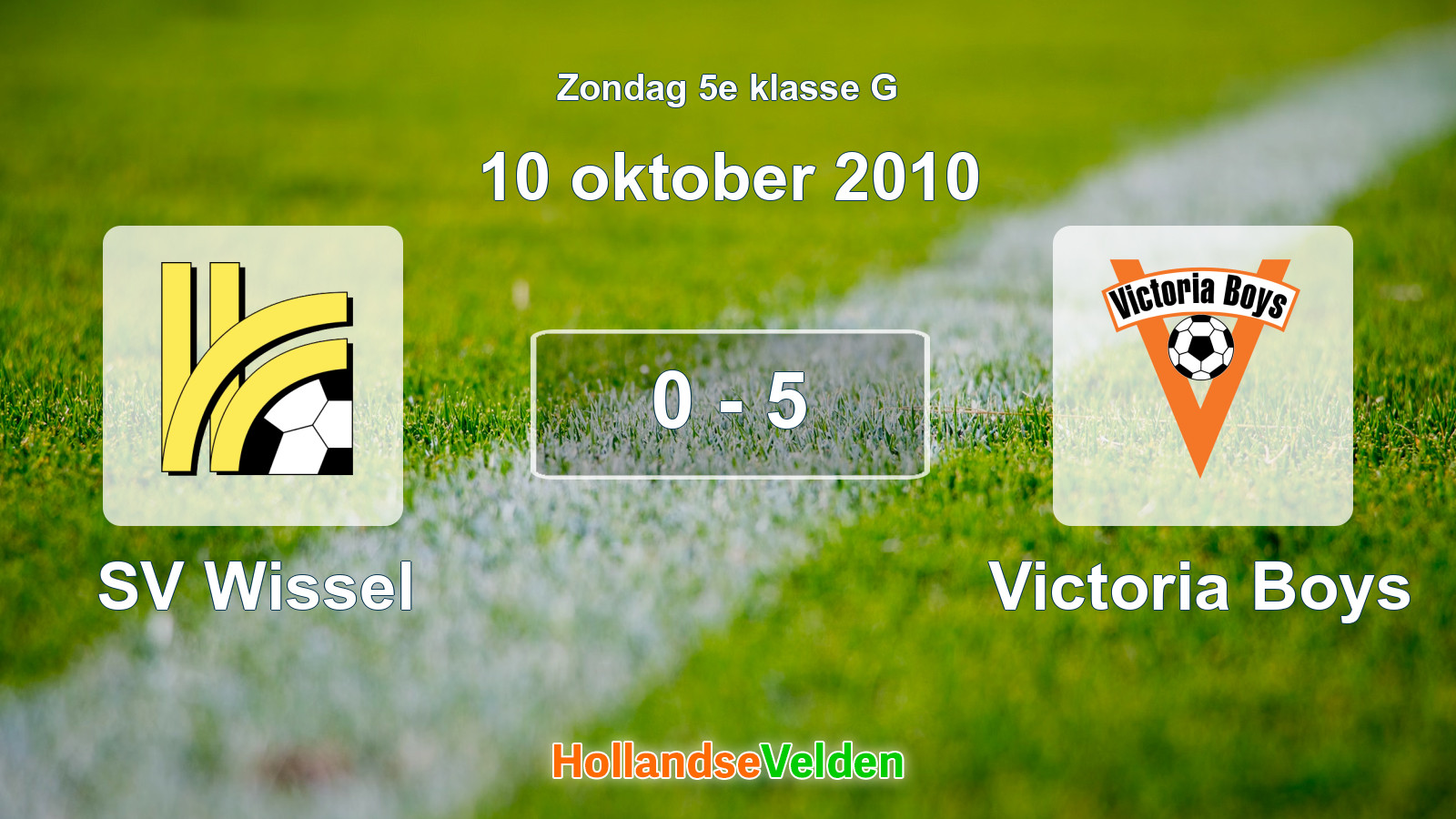 Gespeelde wedstrijd: SV Wissel - Victoria Boys 0 - 5 (10 oktober 2010)