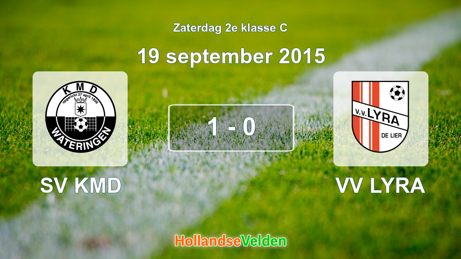 Gespeelde wedstrijd: SV KMD - VV LYRA 1 - 0 (19 september 2015)
