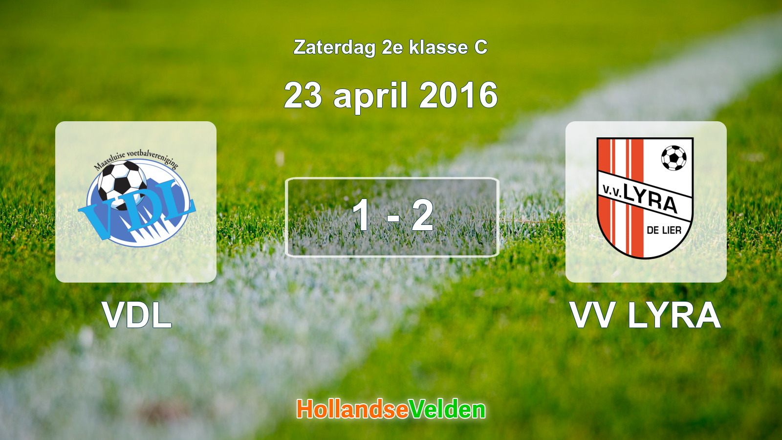 Gespeelde wedstrijd: VDL - VV LYRA 1 - 2 (23 april 2016)