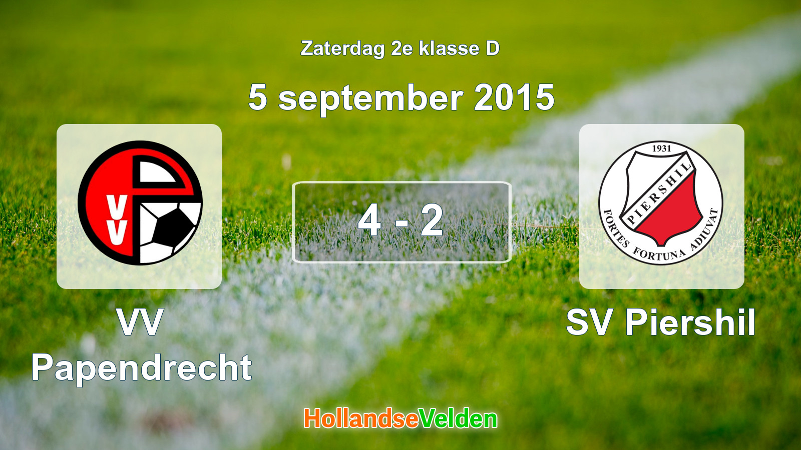 Gespeelde wedstrijd: VV Papendrecht - SV Piershil 4 - 2 (5 september 2015)