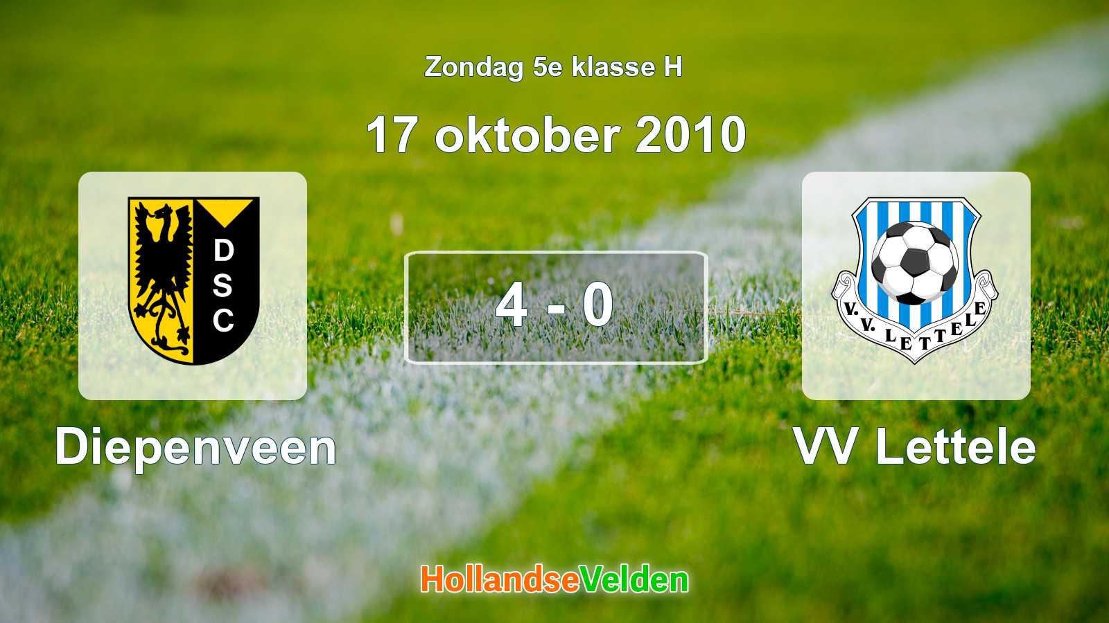 Gespeelde wedstrijd: Diepenveen - VV Lettele 4 - 0 (17 oktober 2010)