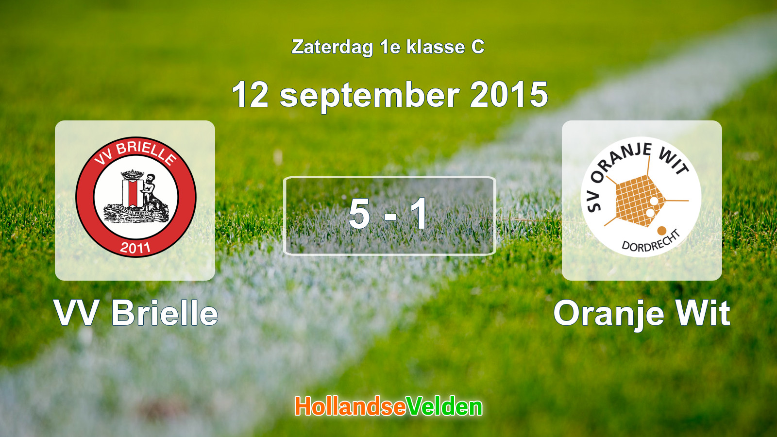 Gespeelde wedstrijd: VV Brielle - Oranje Wit 5 - 1 (12 september 2015)