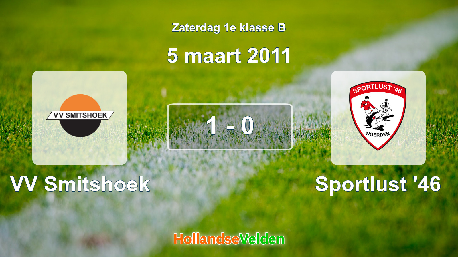 Gespeelde wedstrijd: VV Smitshoek - Sportlust '46 1 - 0 (5 maart 2011)