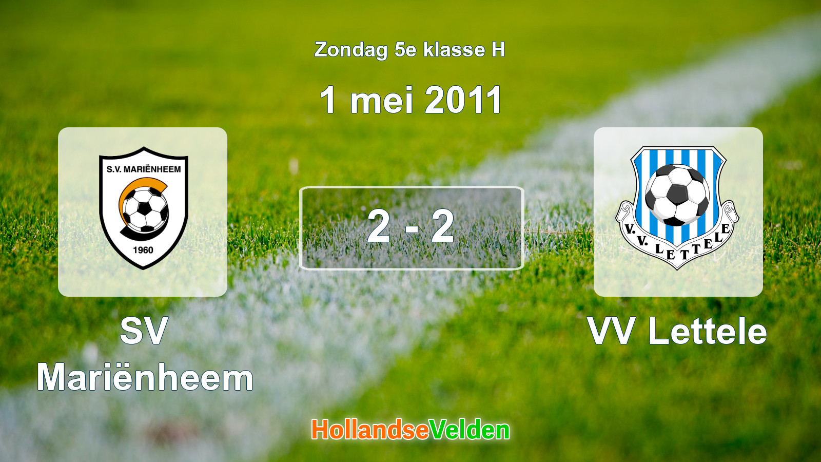 Gespeelde wedstrijd: SV Mariënheem - VV Lettele 2 - 2 (1 mei 2011)