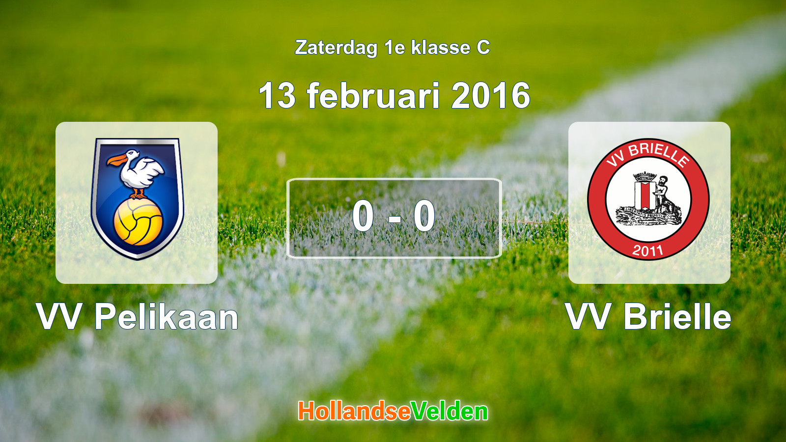 Gespeelde wedstrijd: VV Pelikaan - VV Brielle 0 - 0 (13 februari 2016)