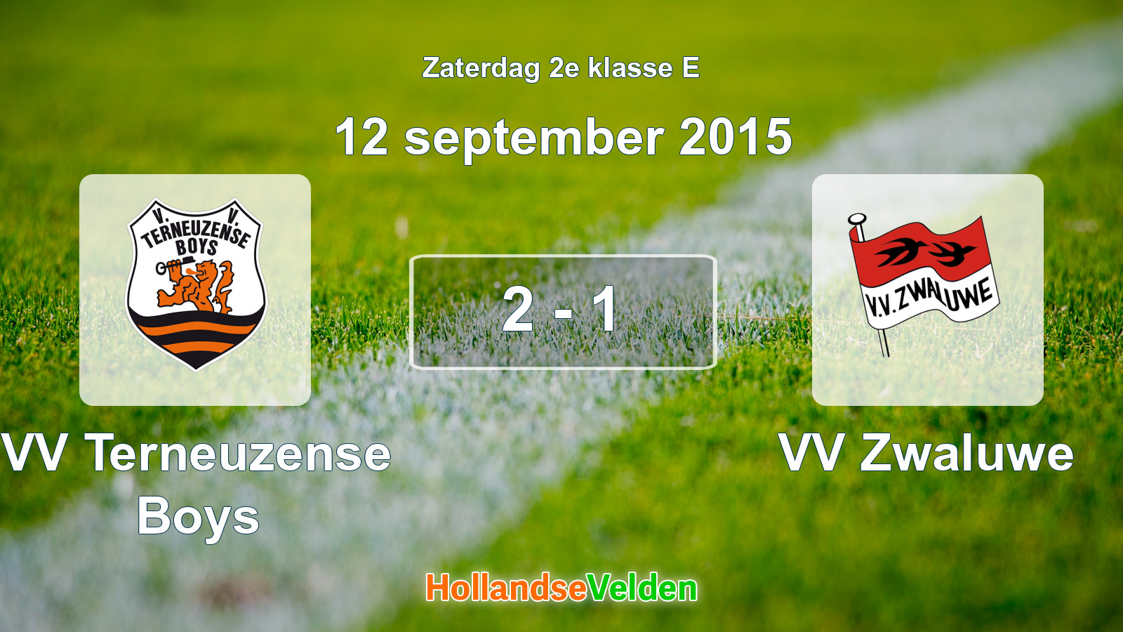Gespeelde wedstrijd: VV Terneuzense Boys - VV Zwaluwe 2 - 1 (12 september 2015)