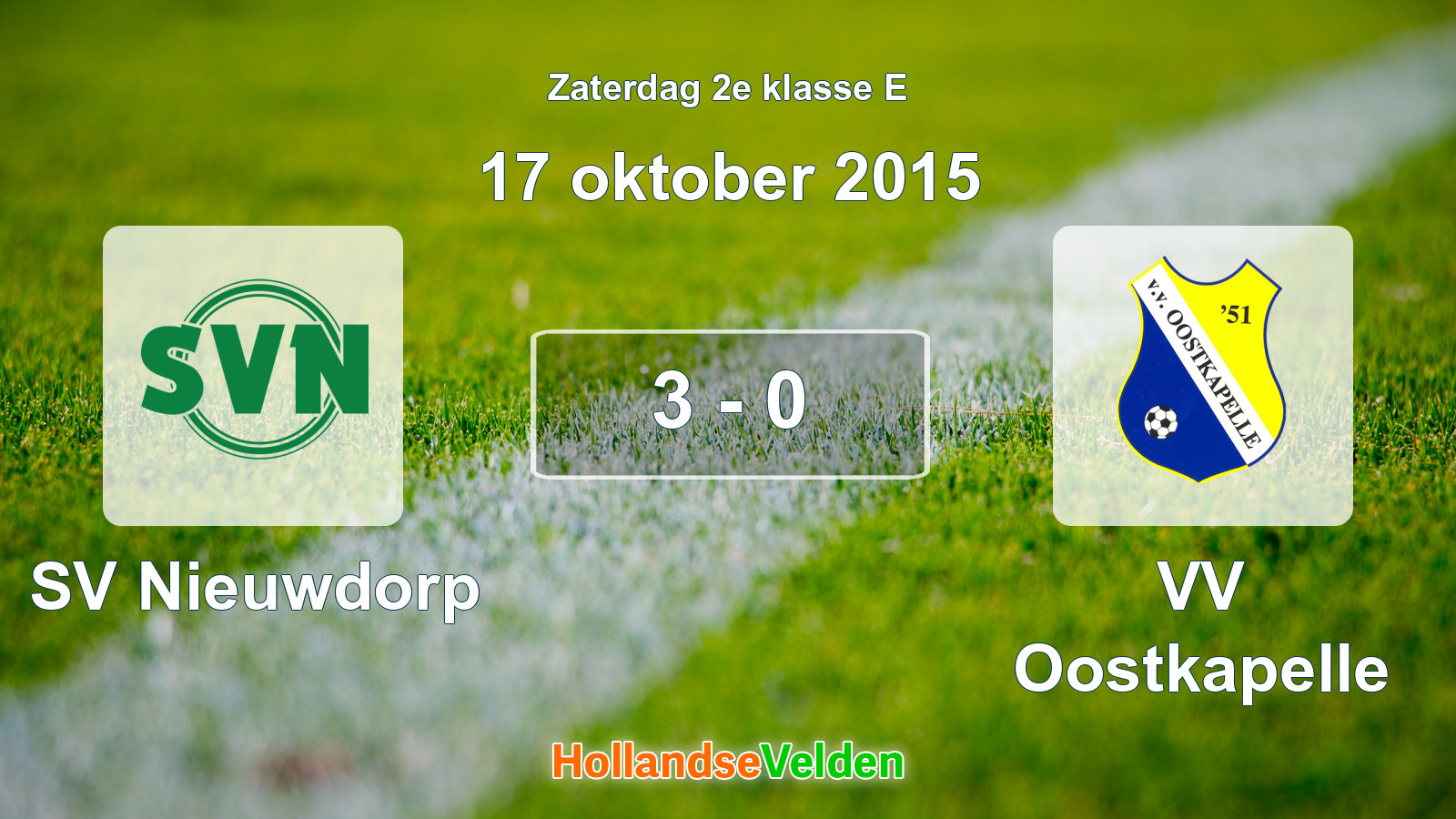 Gespeelde wedstrijd: SV Nieuwdorp - VV Oostkapelle 3 - 0 (17 oktober 2015)