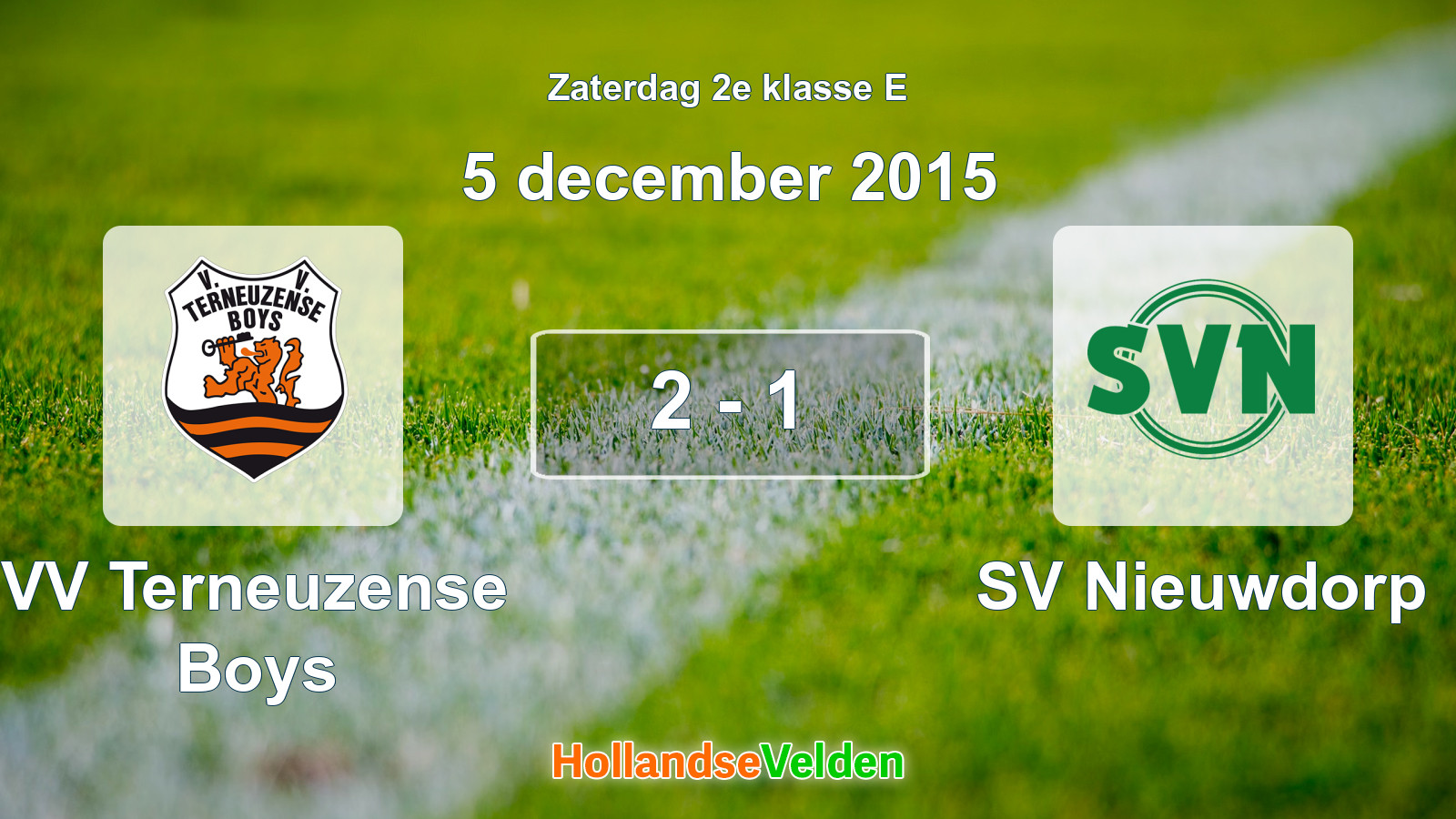 Gespeelde wedstrijd: VV Terneuzense Boys - SV Nieuwdorp 2 - 1 (5 december 2015)