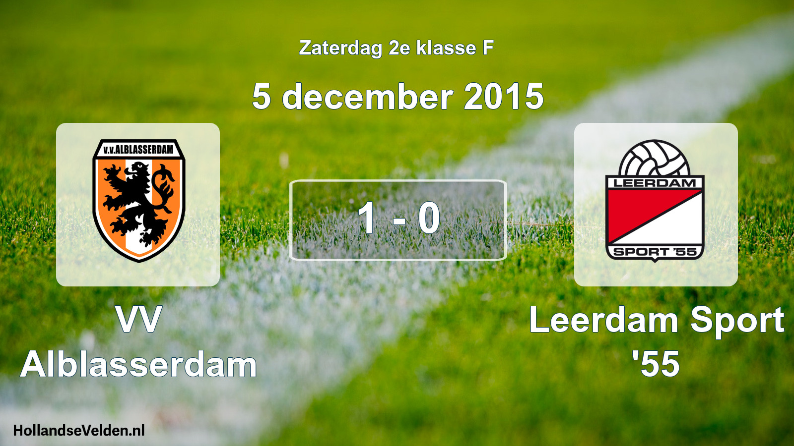 Gespeelde wedstrijd: VV Alblasserdam - Leerdam Sport '55 1 - 0 (5 december 2015)