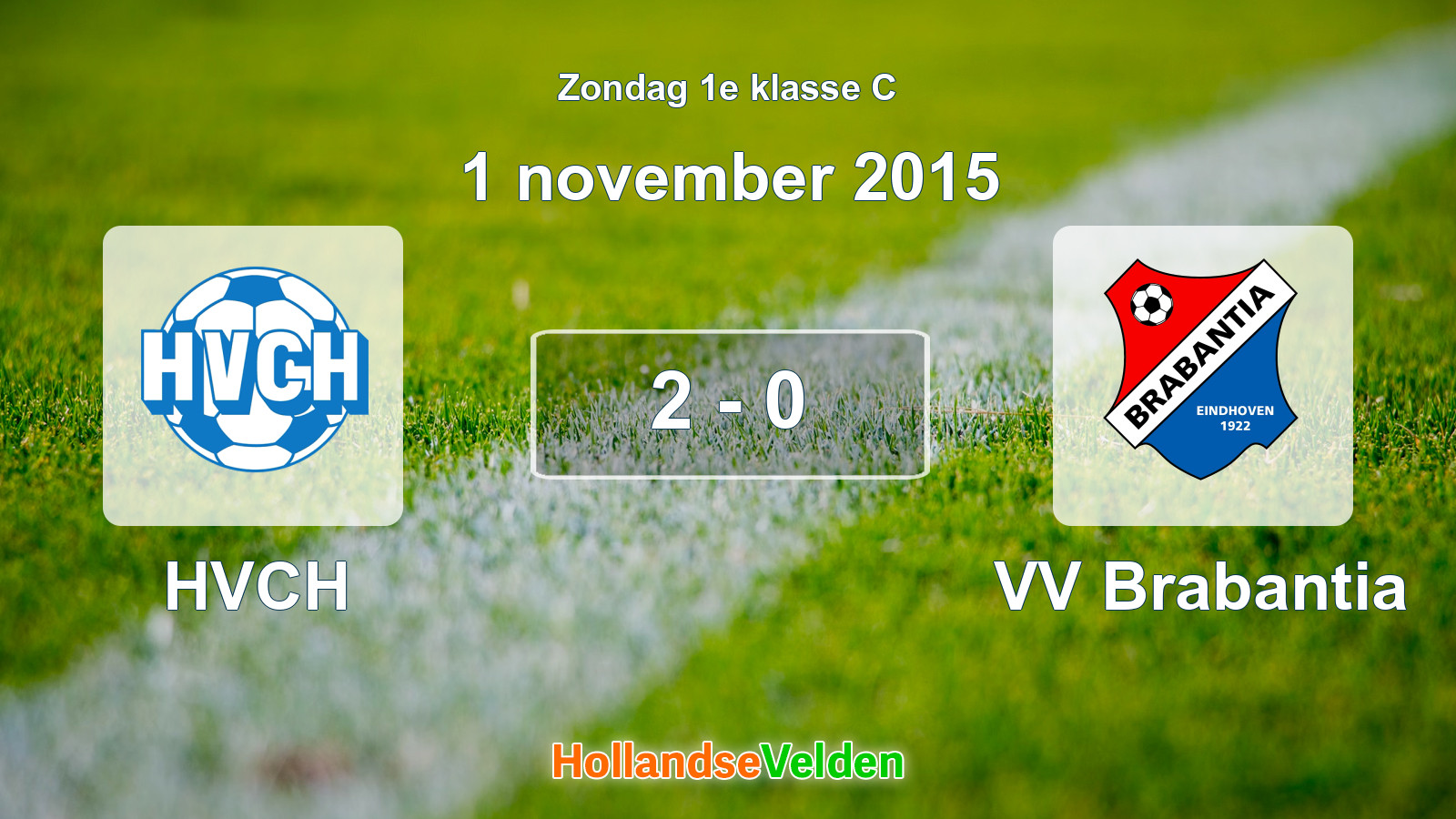 Gespeelde wedstrijd: HVCH - VV Brabantia 2 - 0 (1 november 2015)
