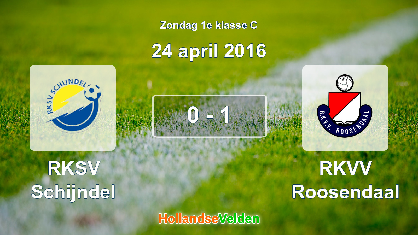 Gespeelde wedstrijd: RKSV Schijndel - RKVV Roosendaal 0 - 1 (24 april 2016)