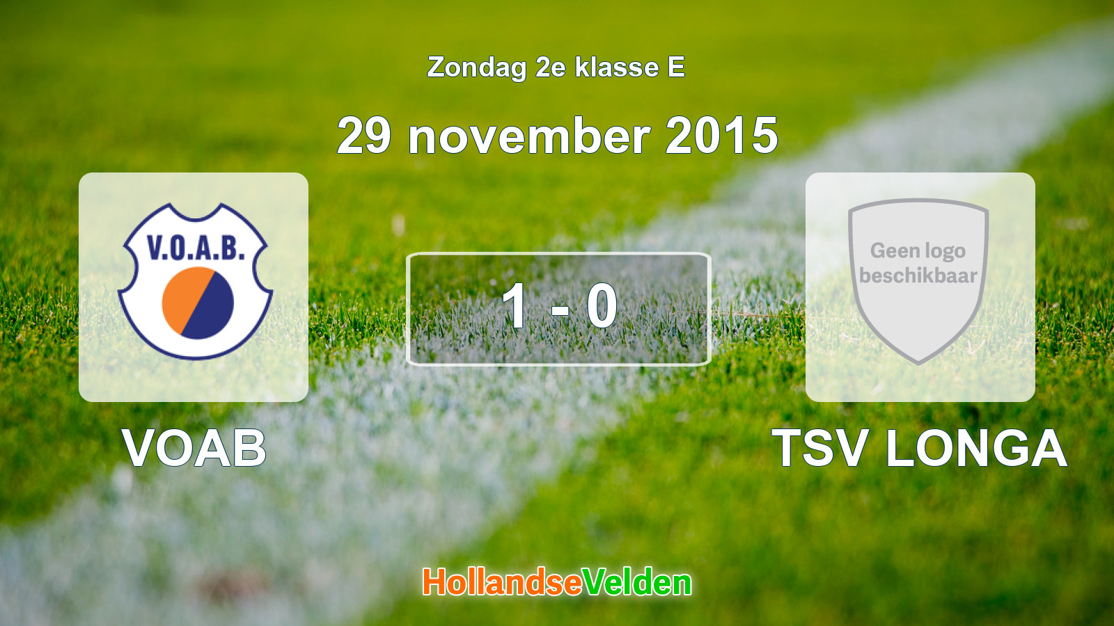 Gespeelde wedstrijd: VOAB - TSV LONGA 1 - 0 (29 november 2015)