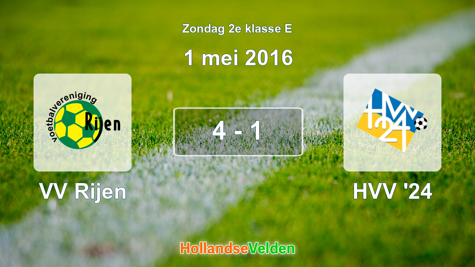 Gespeelde wedstrijd: VV Rijen - HVV '24 4 - 1 (1 mei 2016)